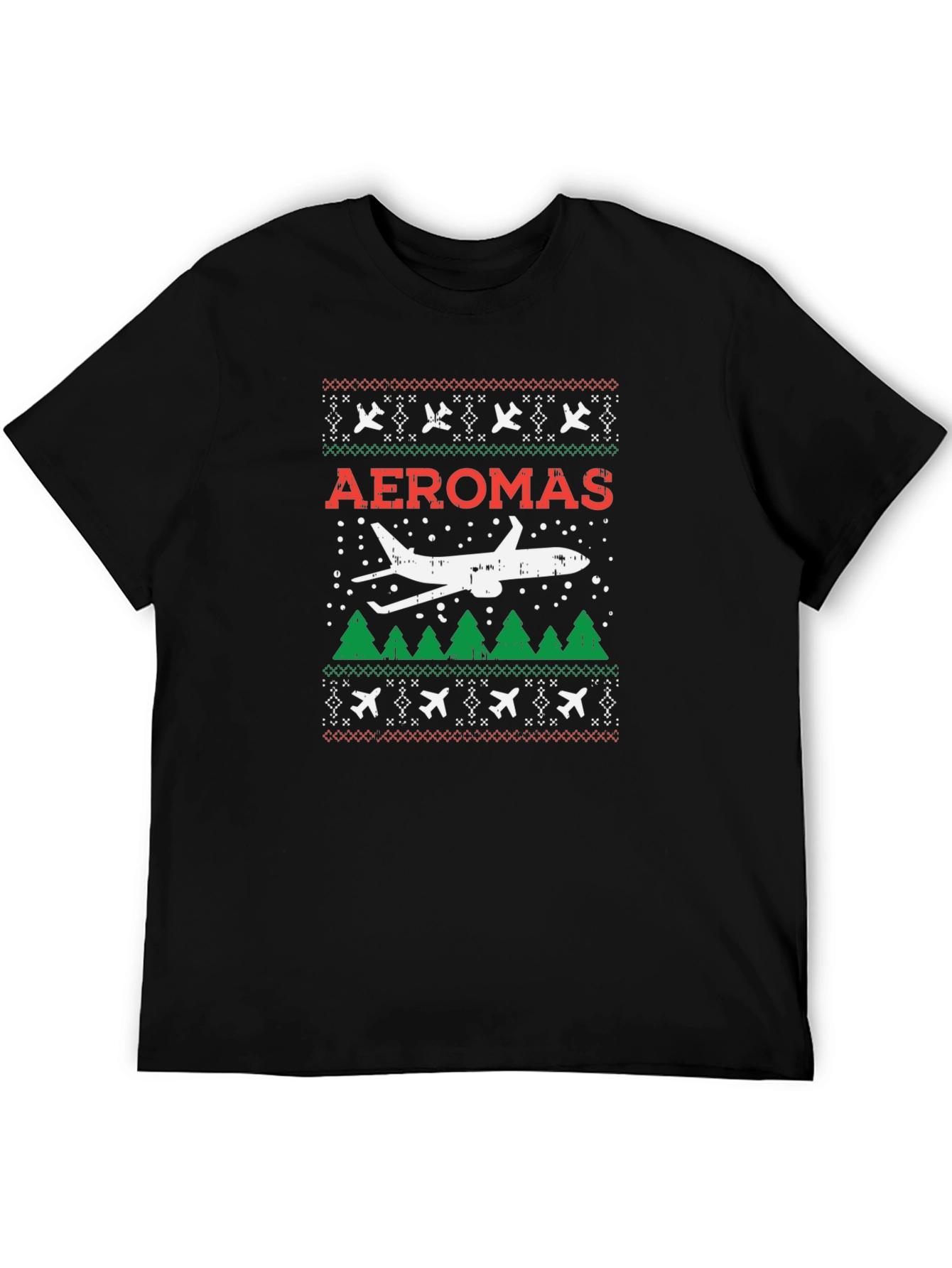 Aeromas Airplane Ugly Christmas T-Shirt