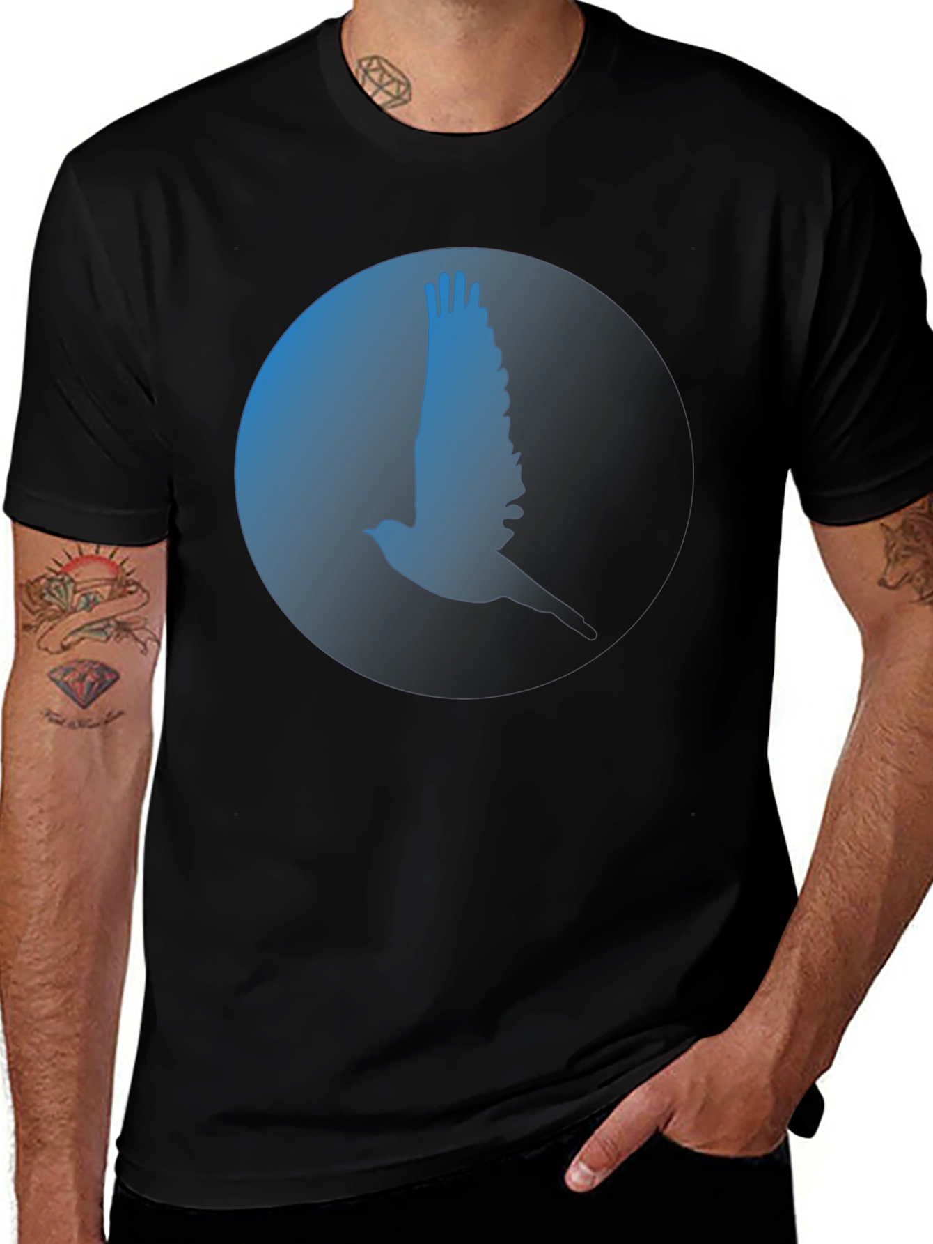 Bird Silhouette Graphic Tee - Modern Menswear