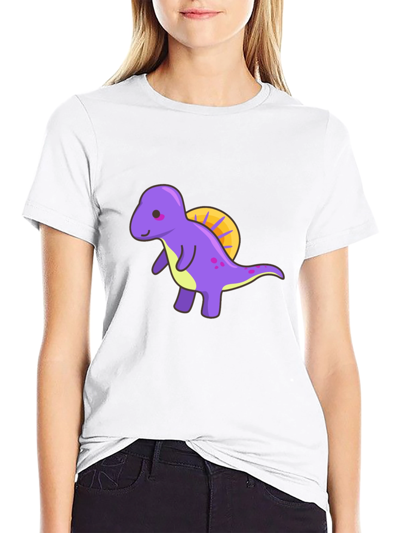 Cute Dino T-Shirt - Purple Cartoon Dinosaur Tee