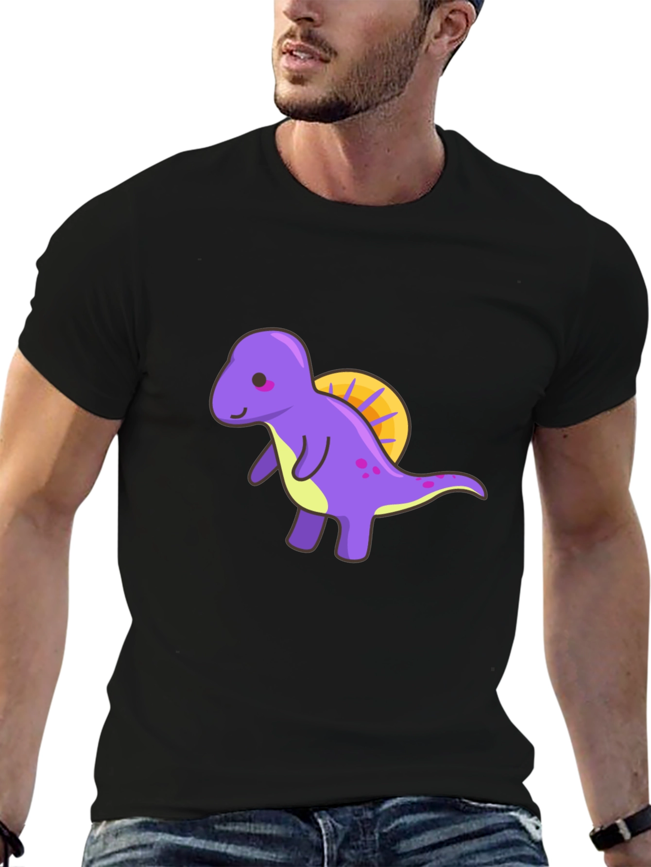 Cute Dino T-Shirt - Purple Cartoon Dinosaur Tee