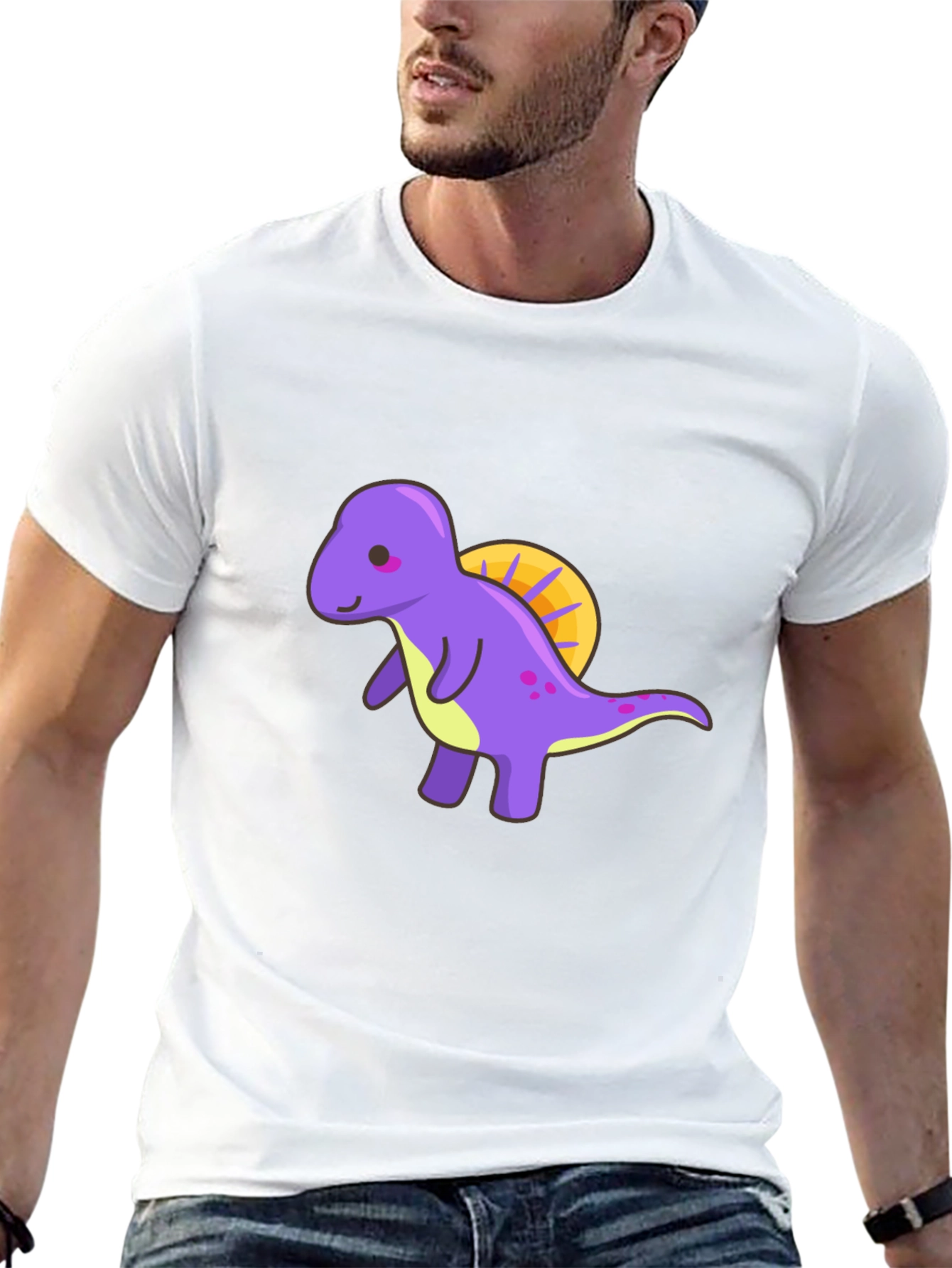 Cute Dino T-Shirt - Purple Cartoon Dinosaur Tee