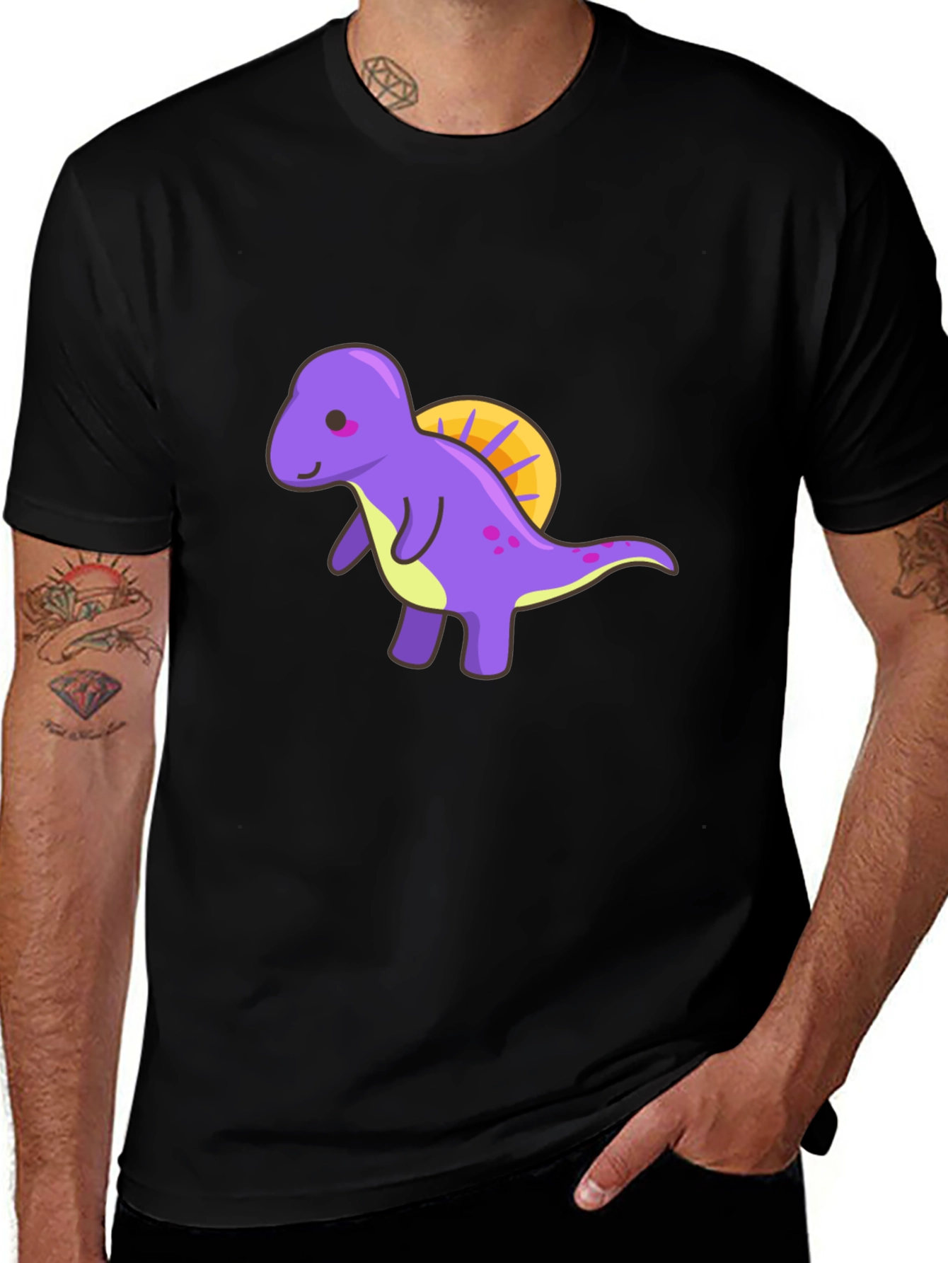Cute Dino T-Shirt - Purple Cartoon Dinosaur Tee