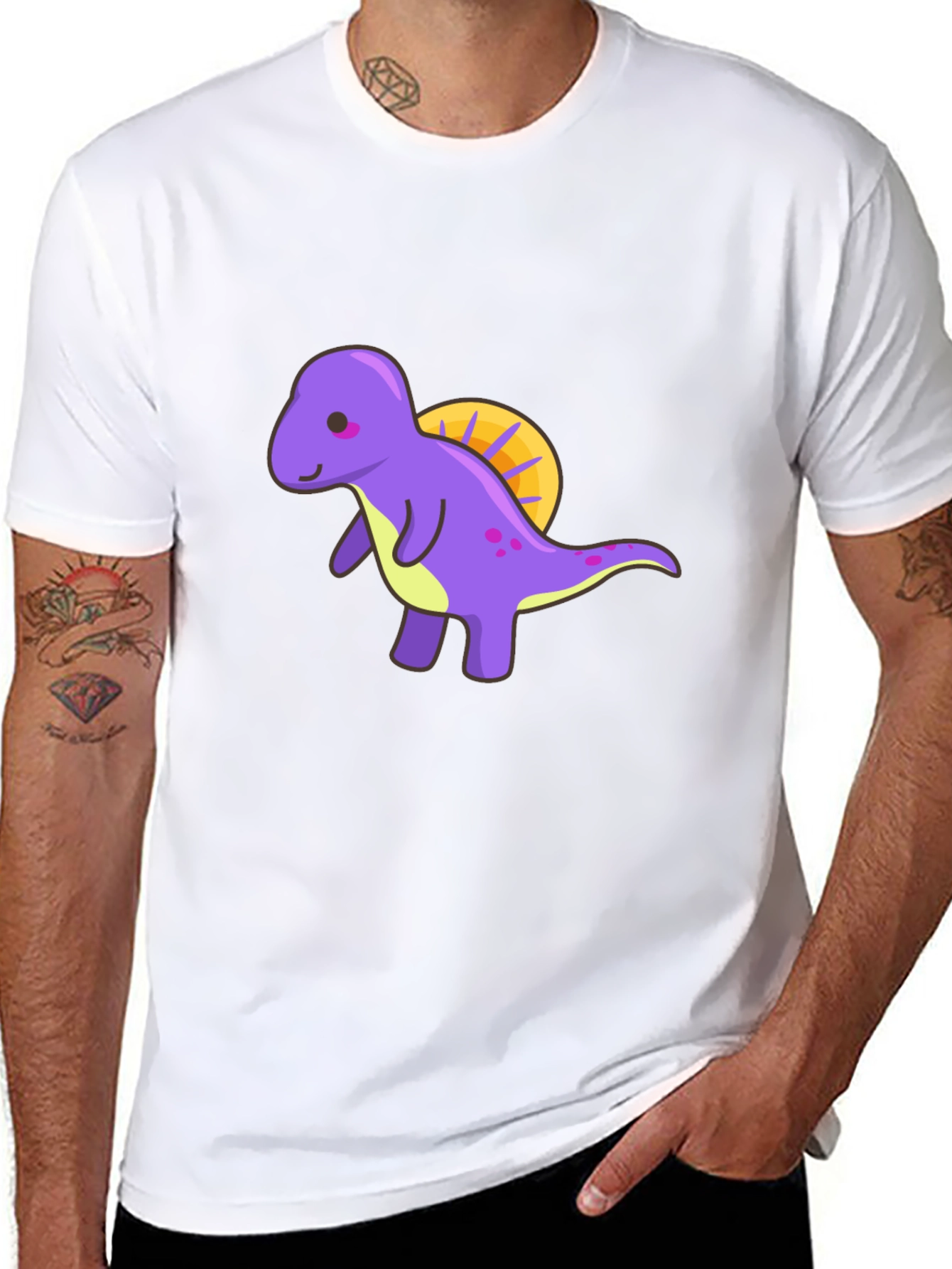 Cute Dino T-Shirt - Purple Cartoon Dinosaur Tee