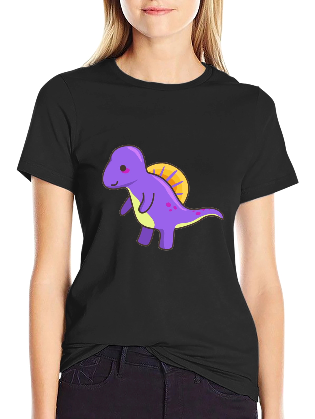 Cute Dino T-Shirt - Purple Cartoon Dinosaur Tee
