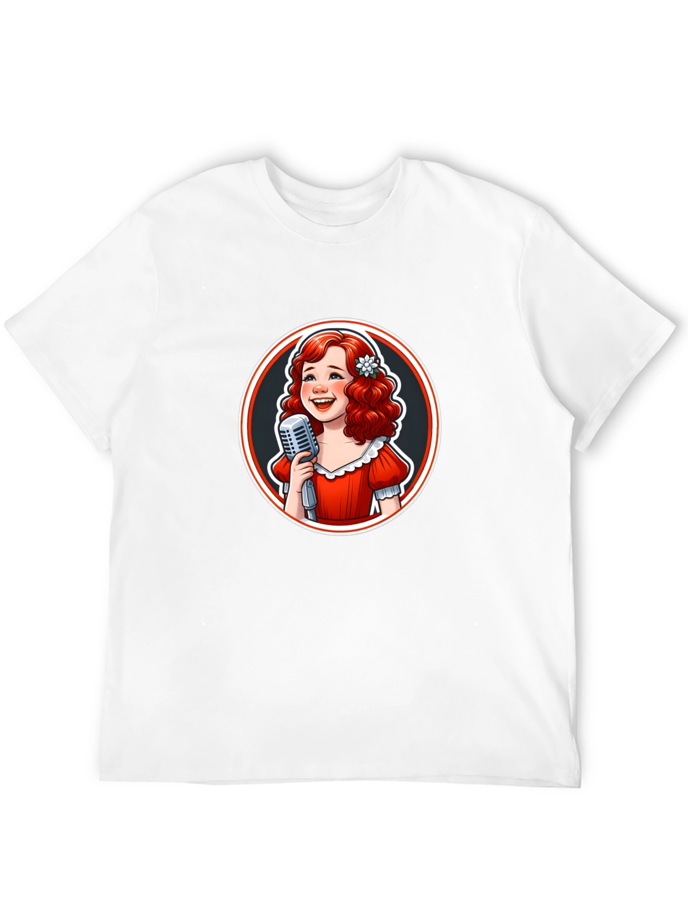 Retro Singer Graphic Tee - Black Cotton T-Shirt