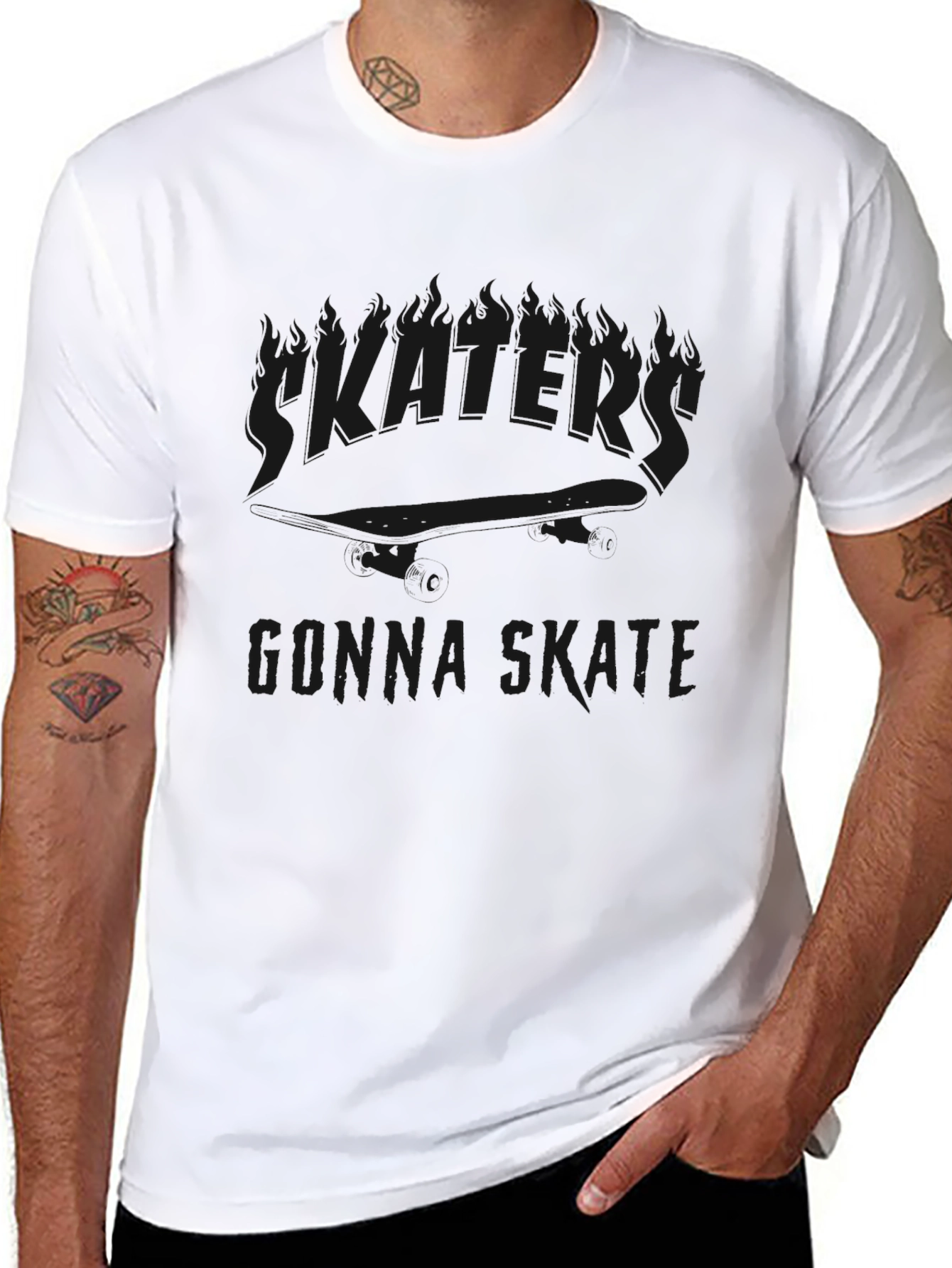 Skateboarding Graphic Black Tee