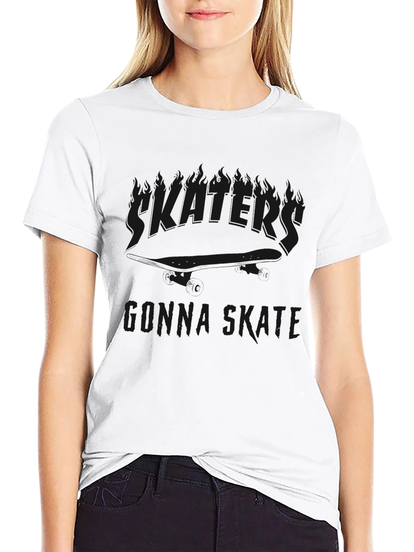 Skateboarding Graphic Black Tee