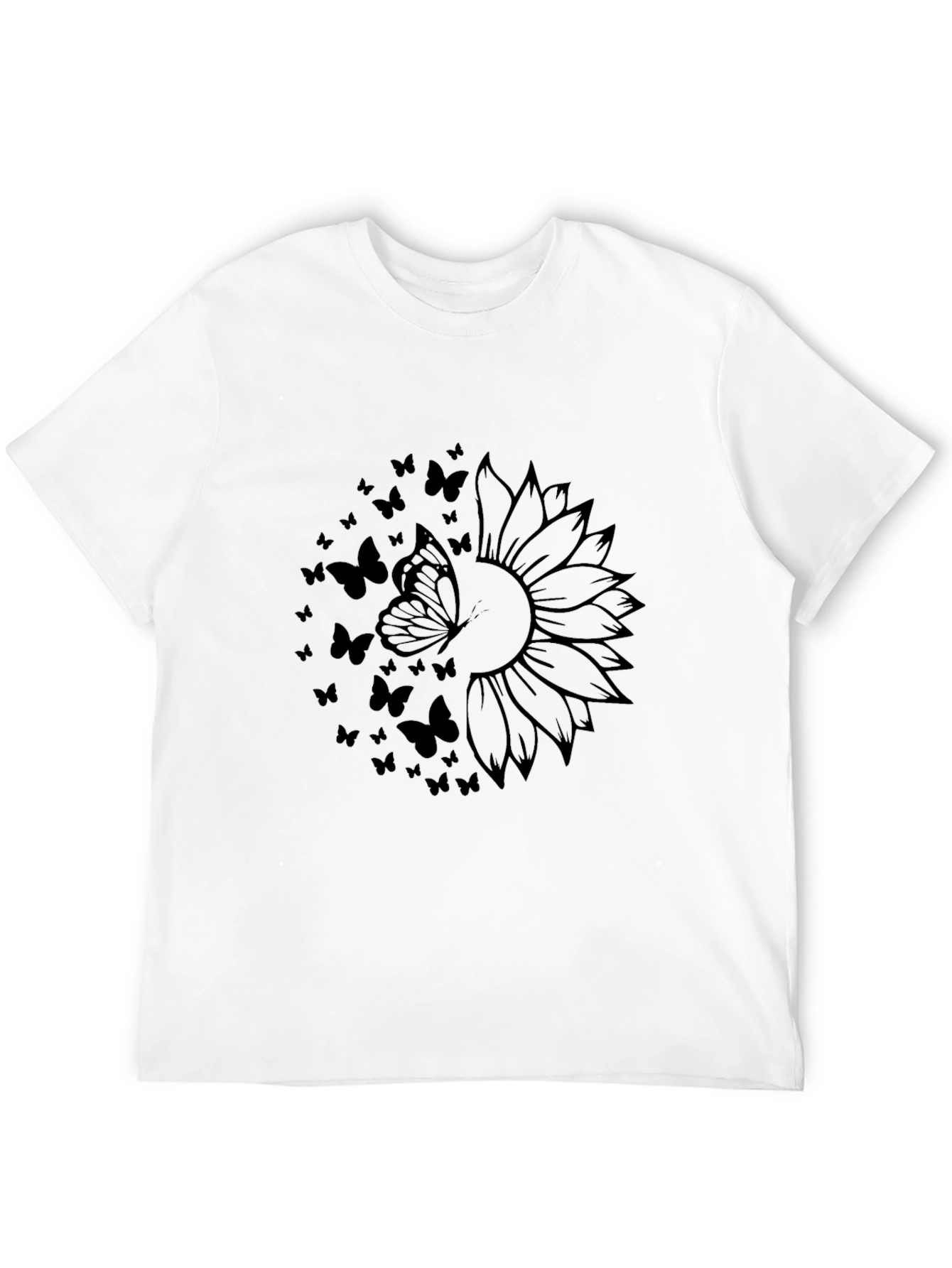 Butterfly Sunflower Graphic T-Shirt