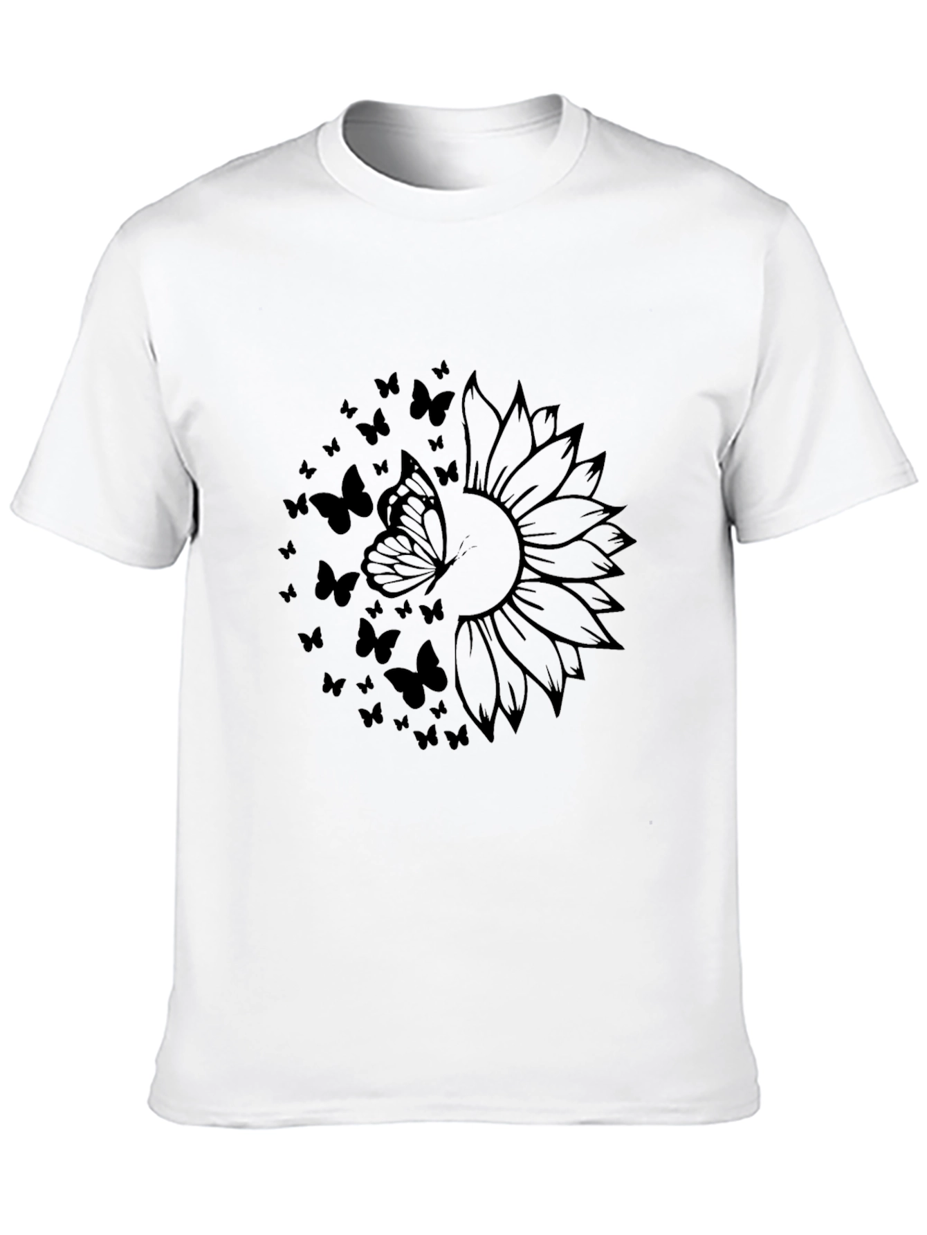 Butterfly Sunflower Graphic T-Shirt