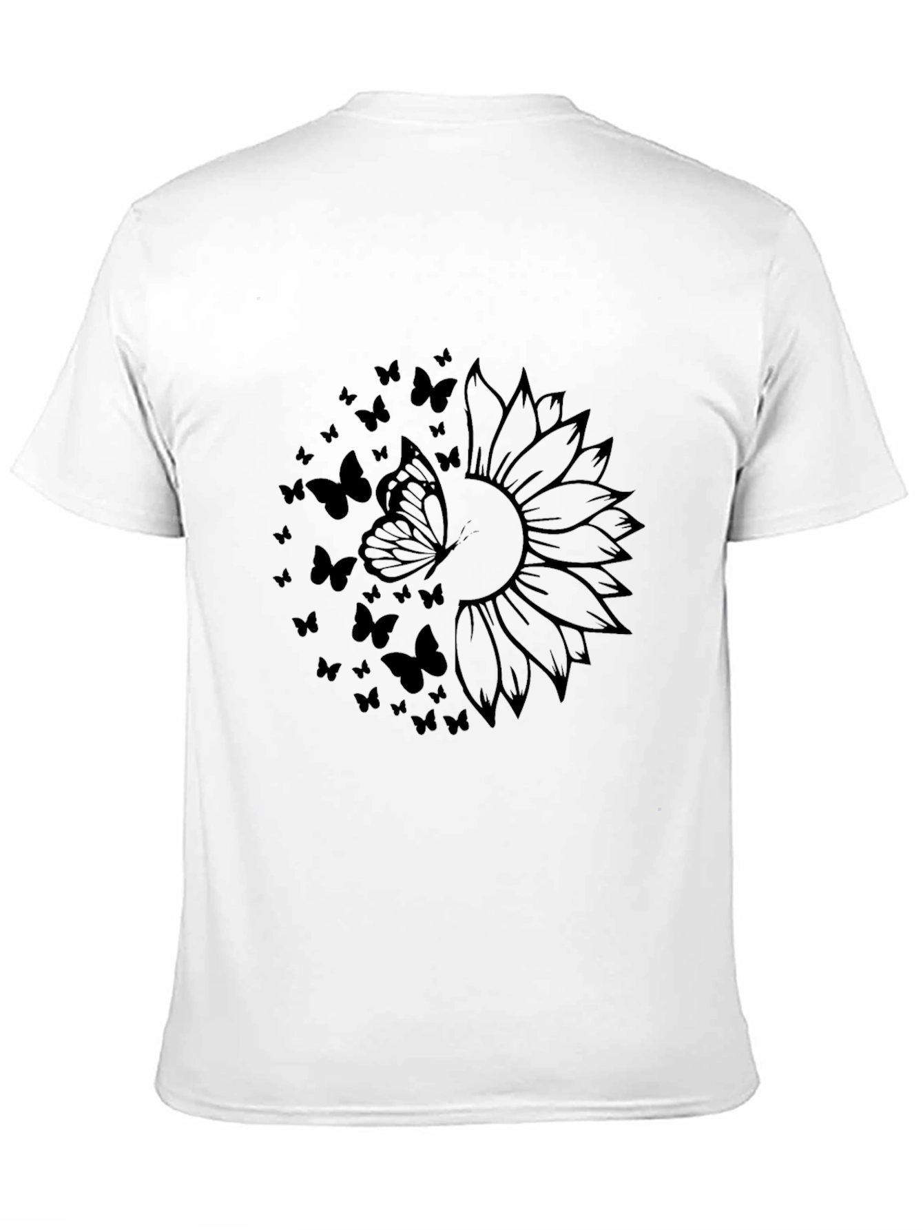 Butterfly Sunflower Graphic T-Shirt