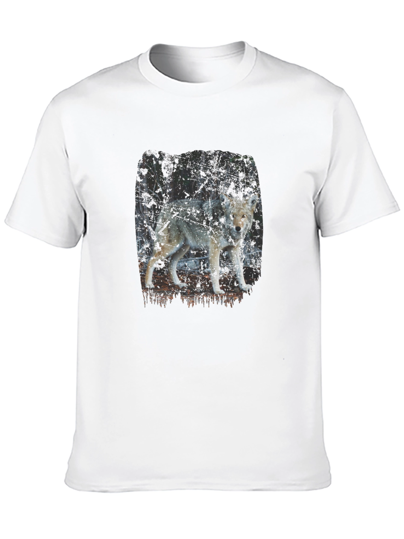 Wolf Print Black T-Shirt - Nature Inspired Graphic Tee