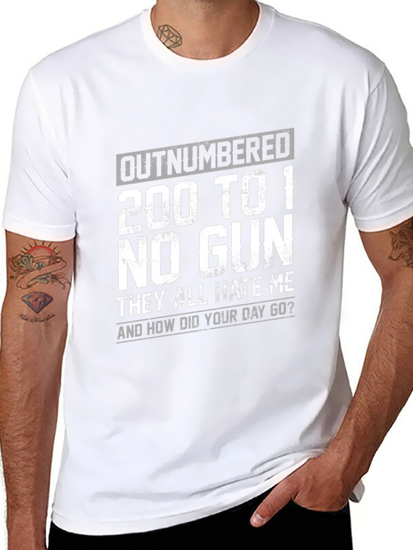 Outnumbered 200 to 1 Funny Graphic Tee