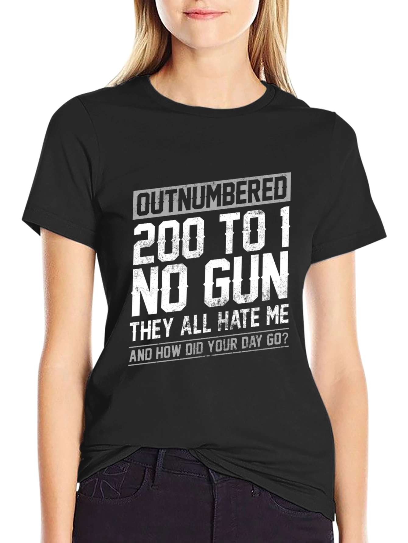 Outnumbered 200 to 1 Funny Graphic Tee