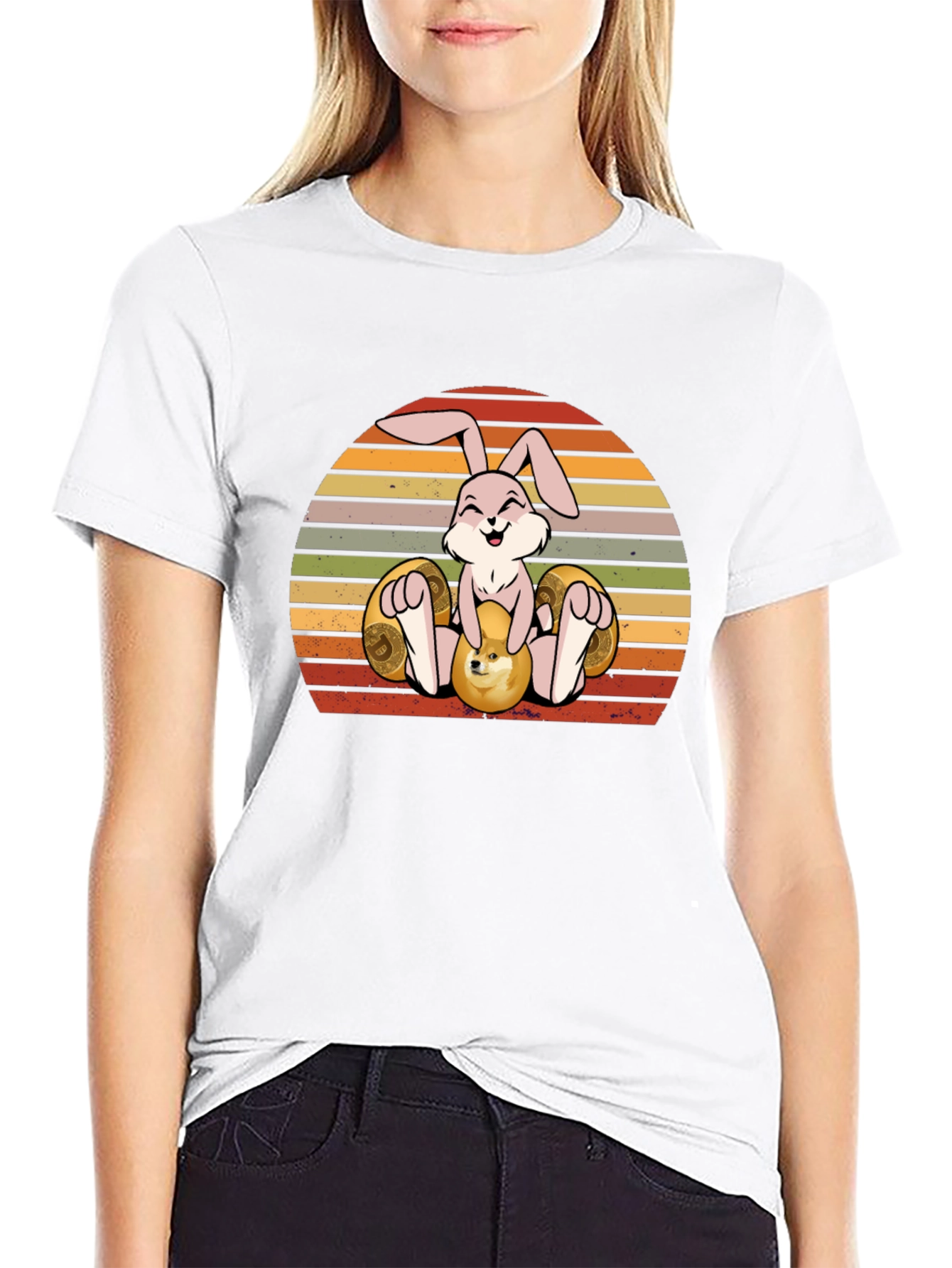 Easter Bunny Crypto T-Shirt - Dogecoin Design