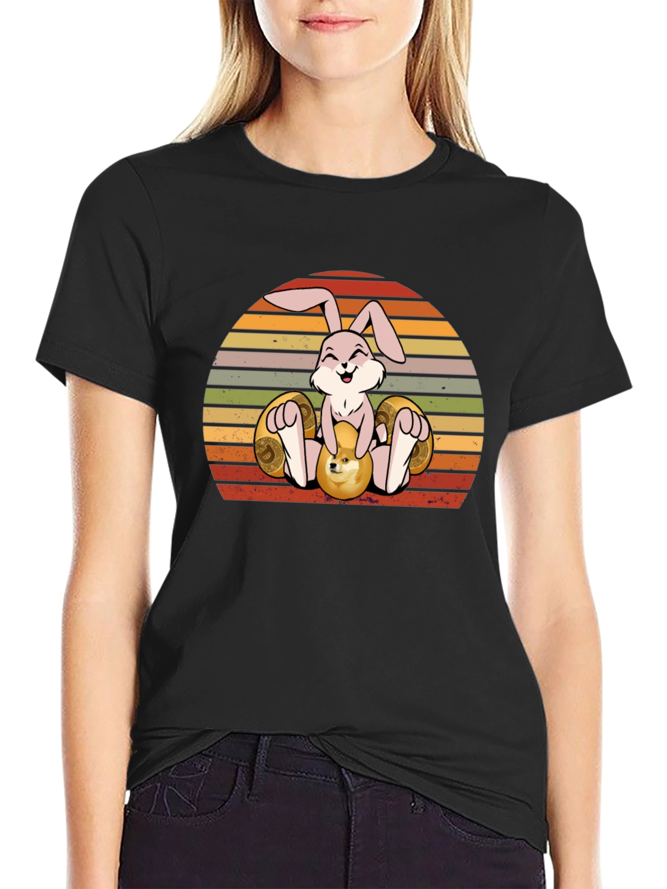 Easter Bunny Crypto T-Shirt - Dogecoin Design