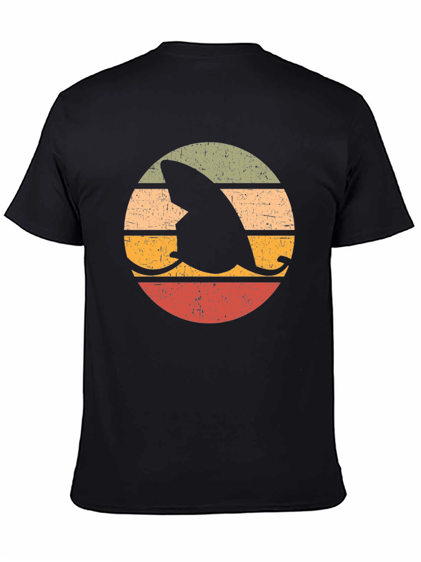 Retro Shark Fin Surfboard Graphic T-Shirt