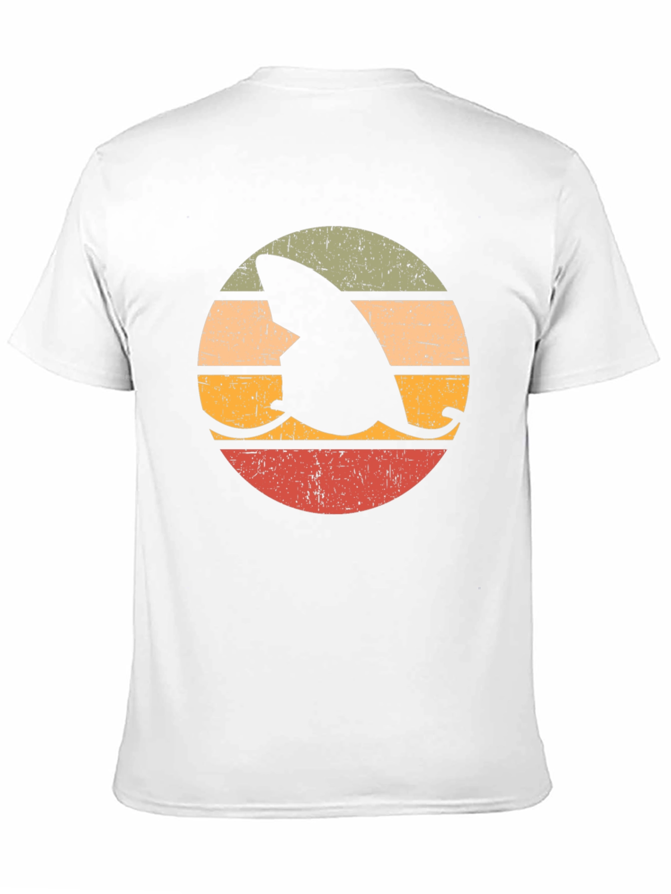 Retro Shark Fin Surfboard Graphic T-Shirt