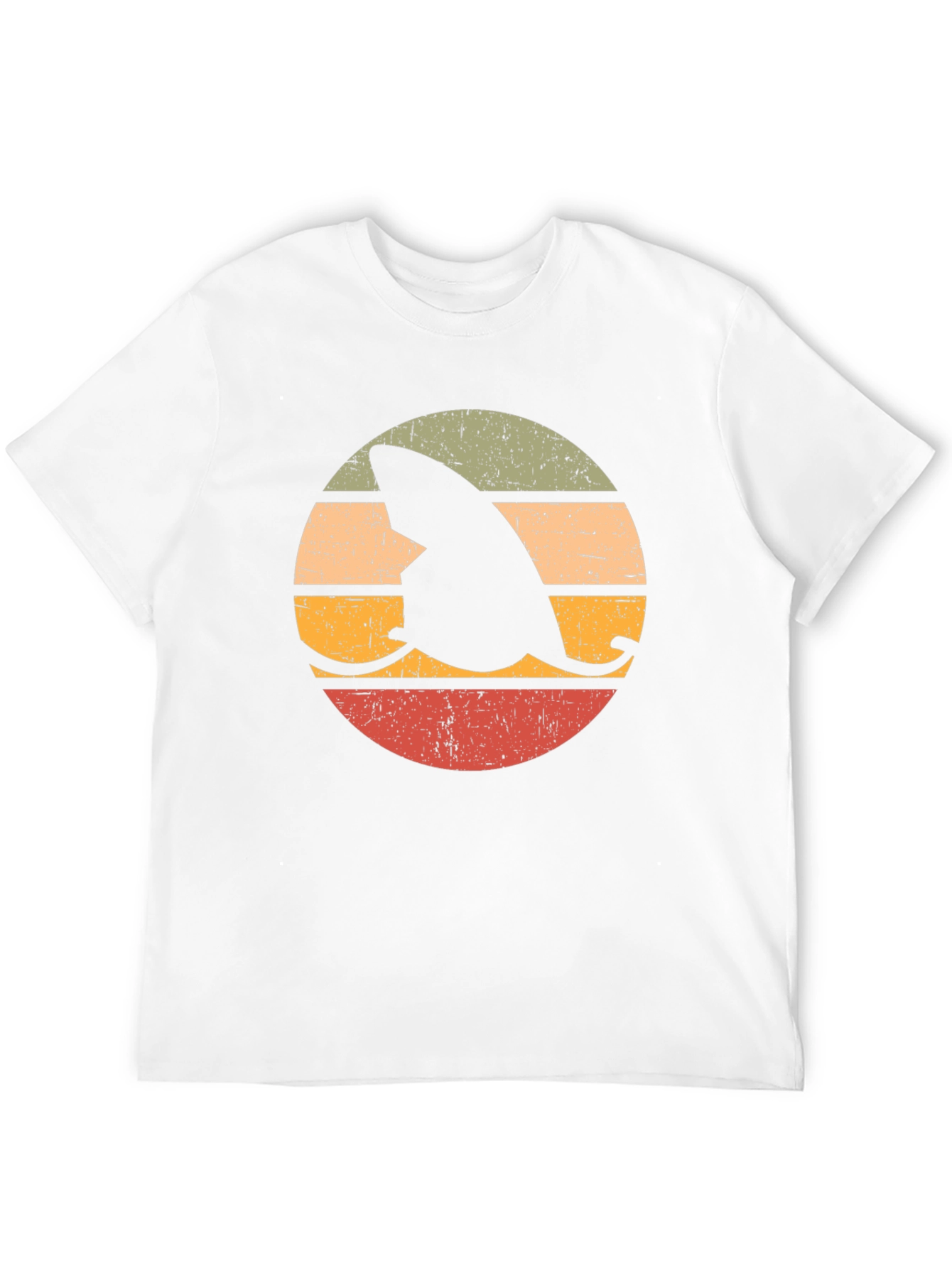 Retro Shark Fin Surfboard Graphic T-Shirt