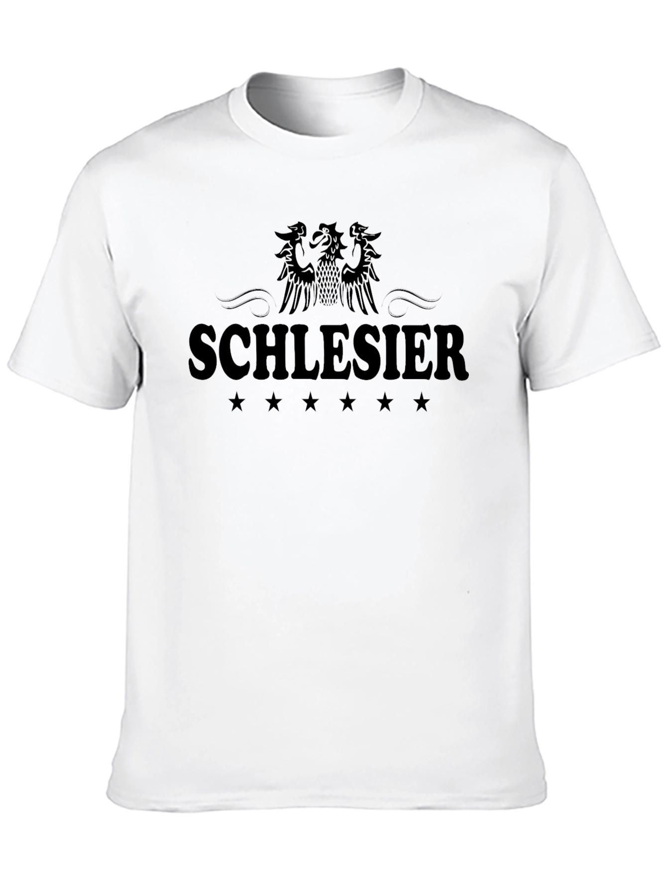 Schlesier Black T-Shirt With Eagle Design