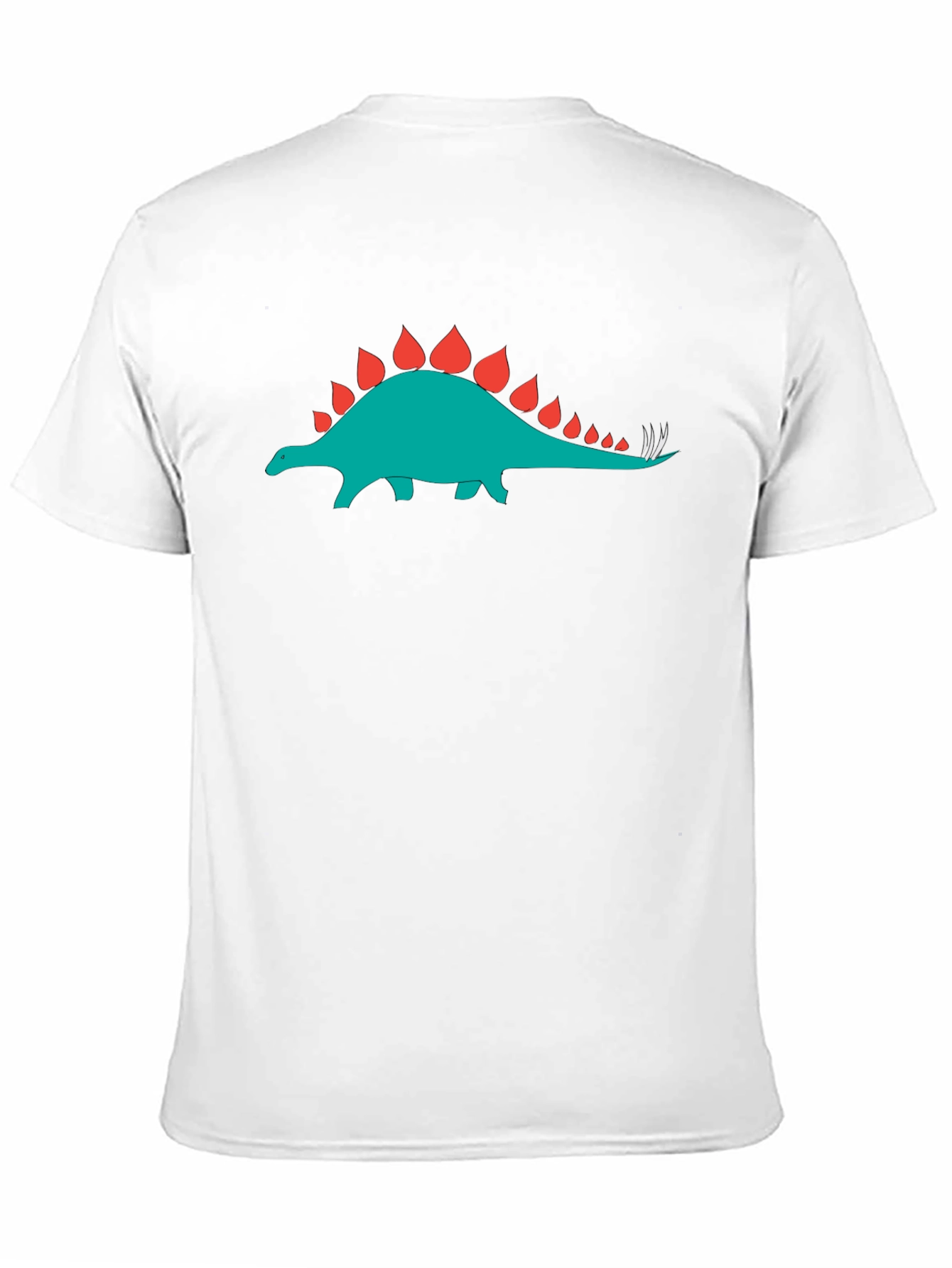 Black T-Shirt with Dinosaur Stegosaurus Graphic