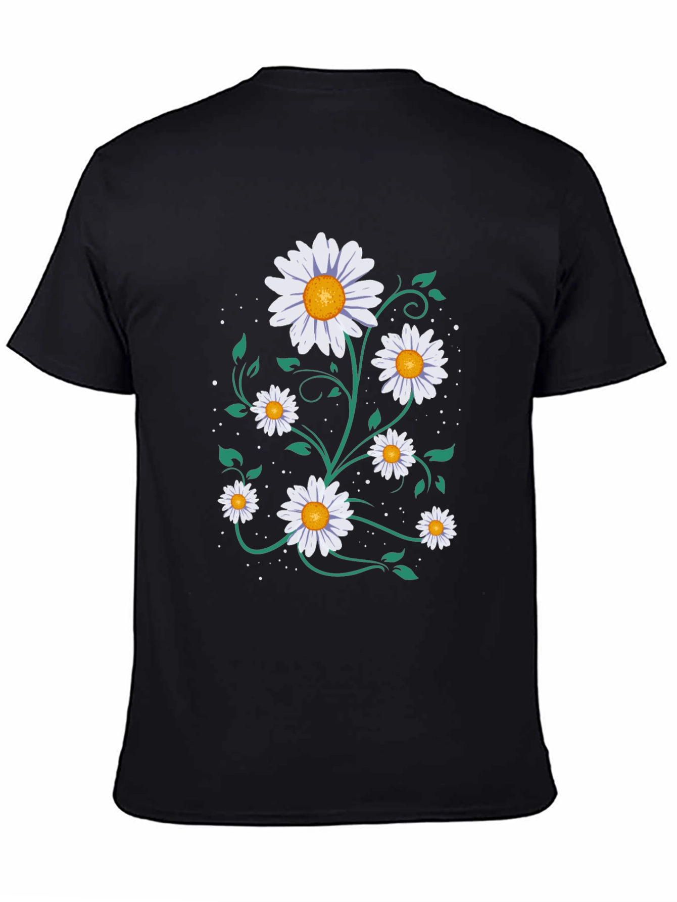 Daisy Graphic Tee - Floral Print Black T-Shirt