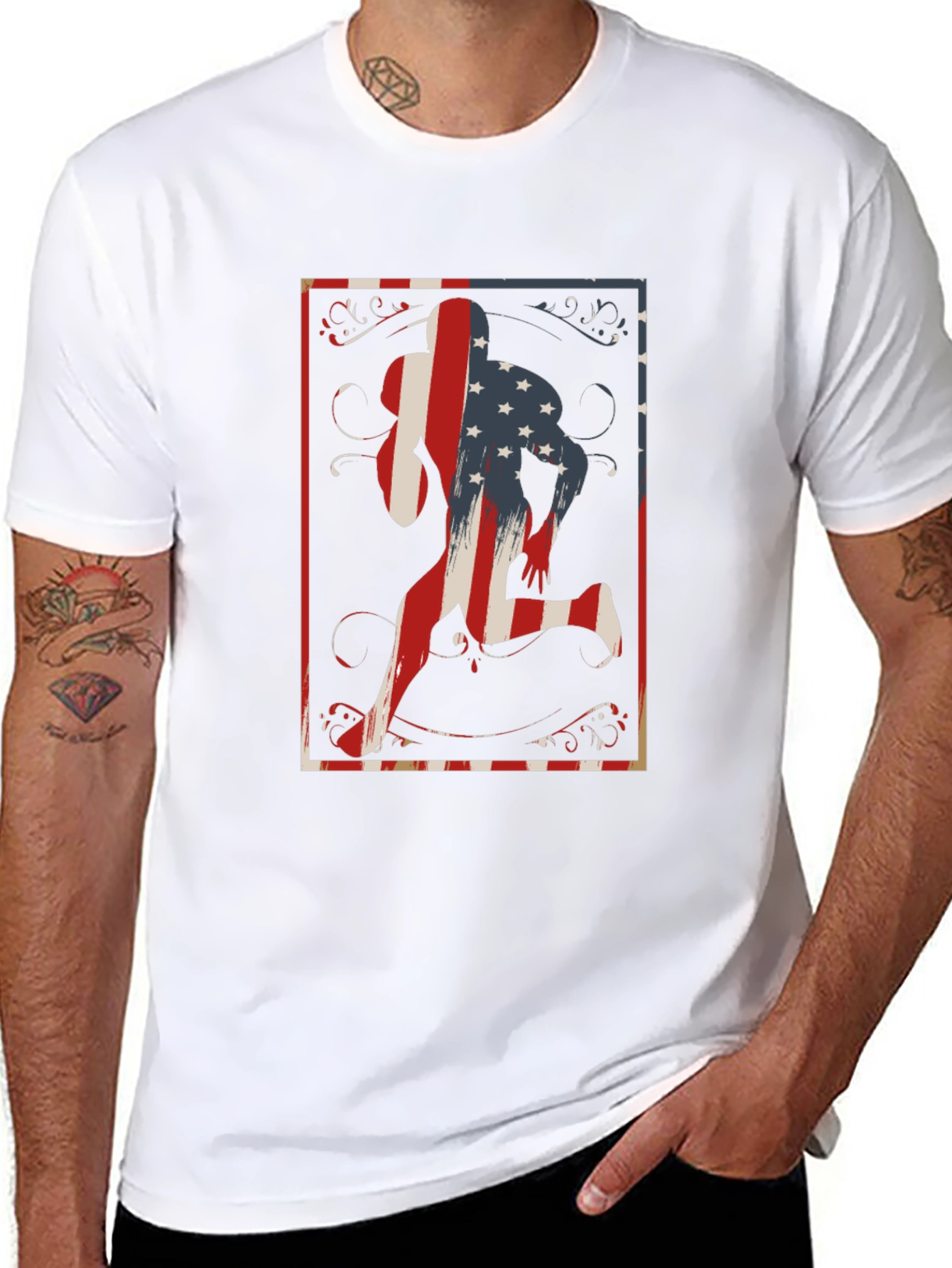Patriotic Runner Graphic T-Shirt