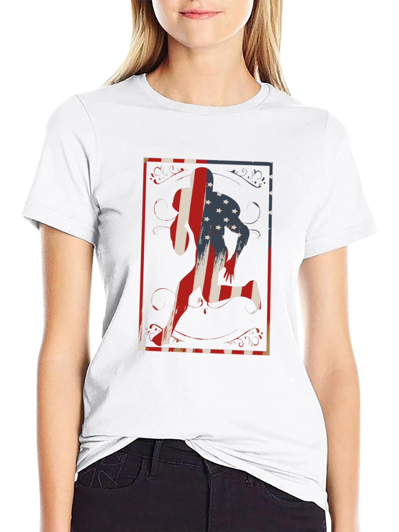 Patriotic Runner Graphic T-Shirt