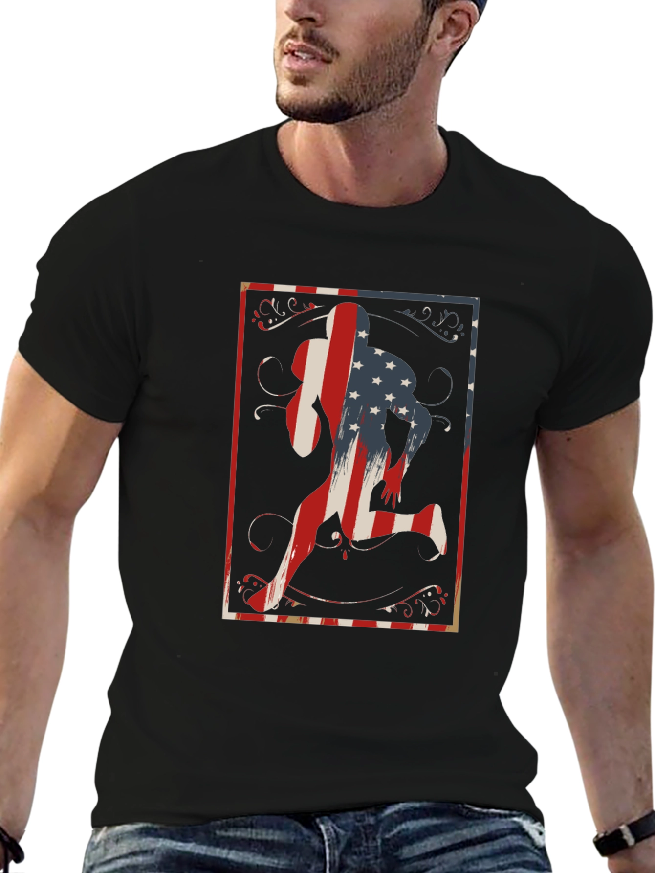 Patriotic Runner Graphic T-Shirt