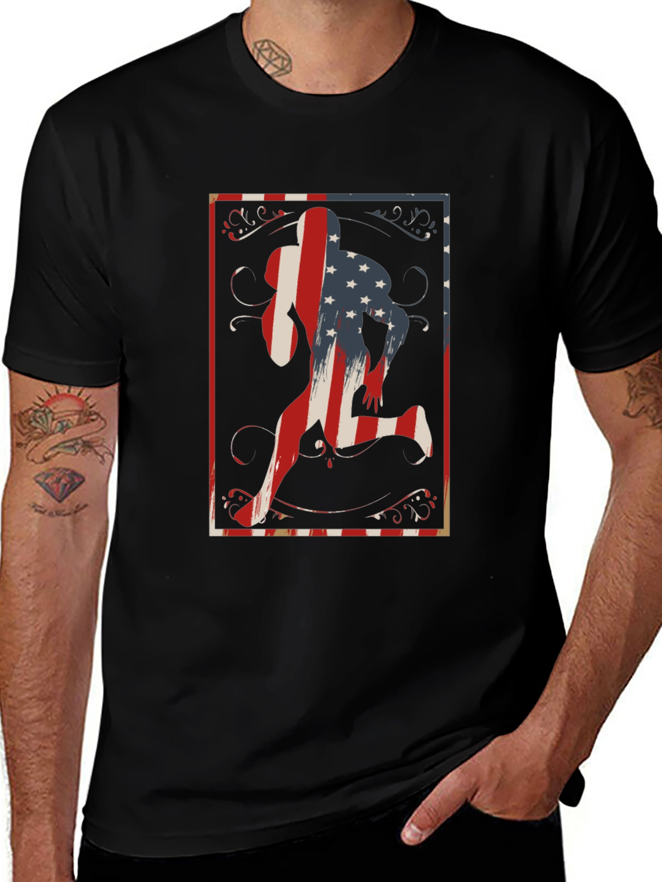 Patriotic Runner Graphic T-Shirt
