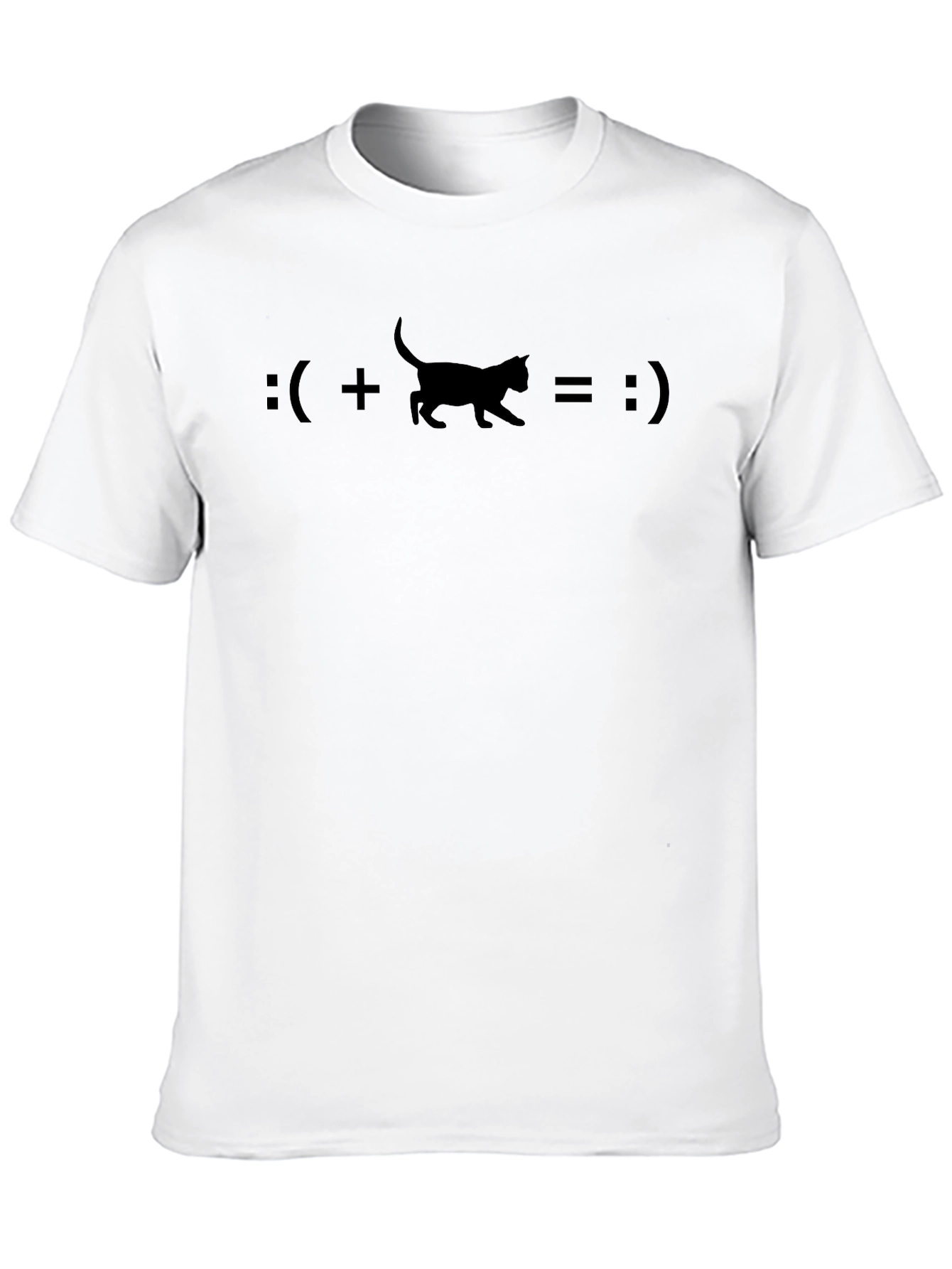 Funny Cat Equation T-Shirt - Black