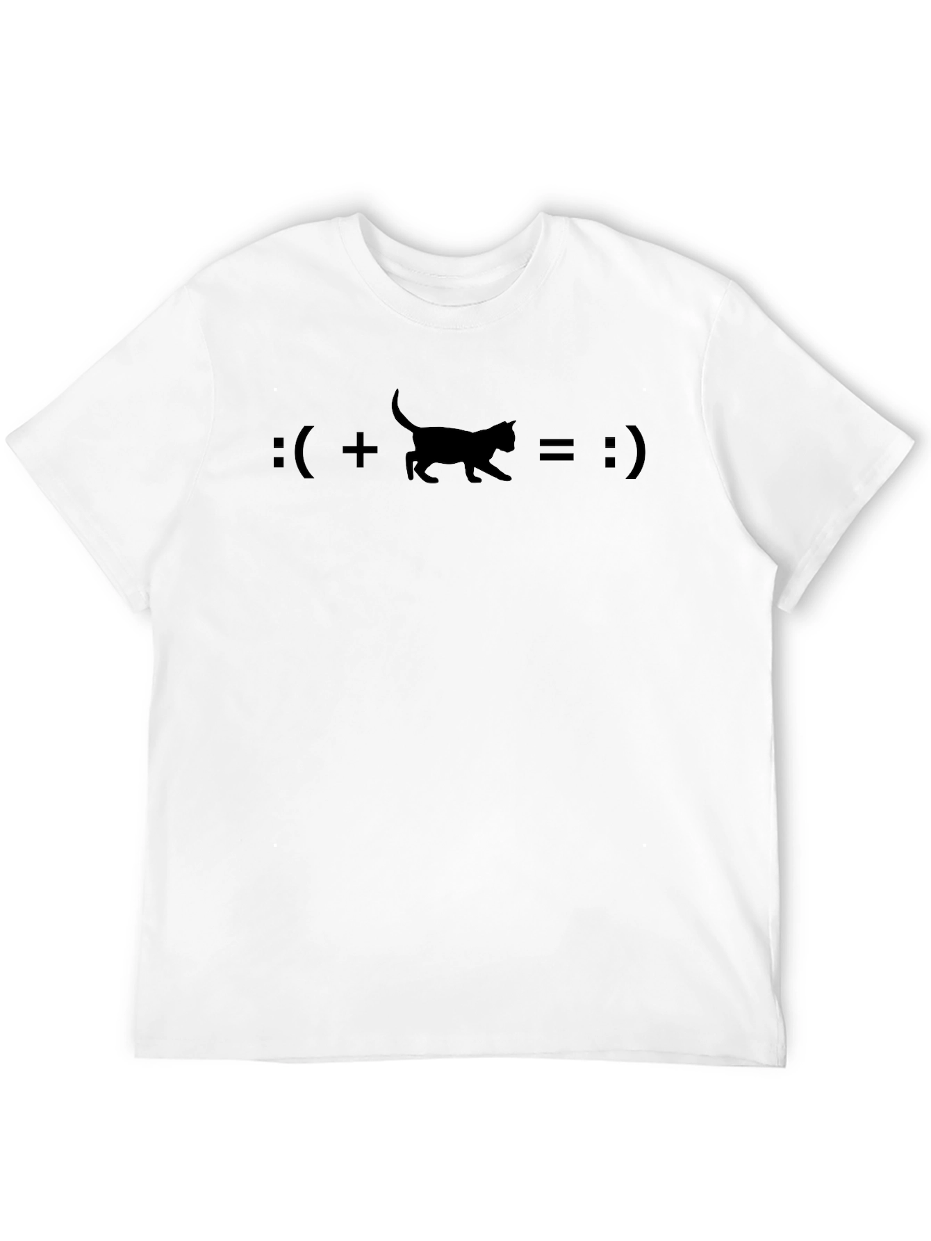 Funny Cat Equation T-Shirt - Black