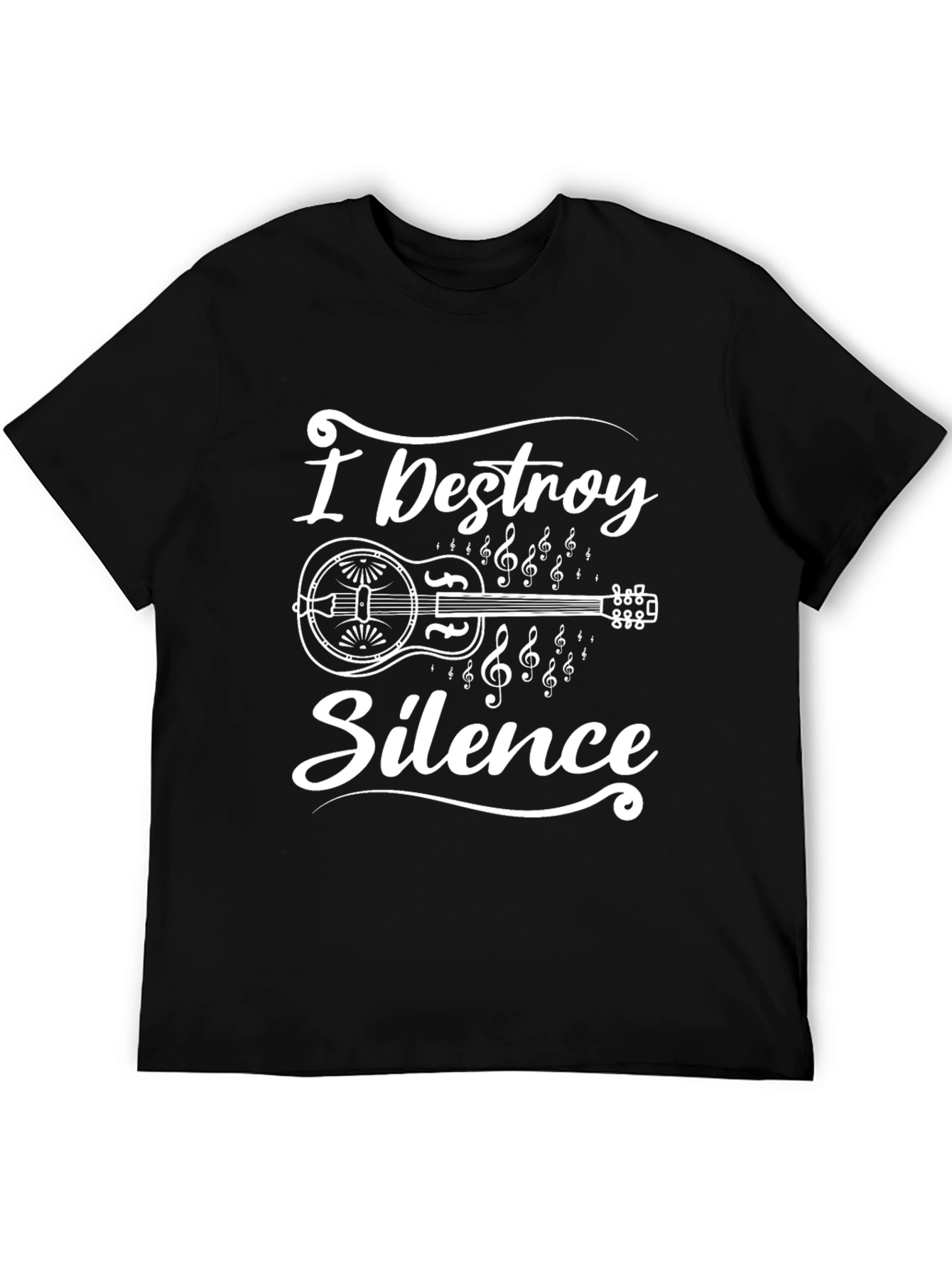 I Destroy Silence Dobro Guitar Music T-Shirt