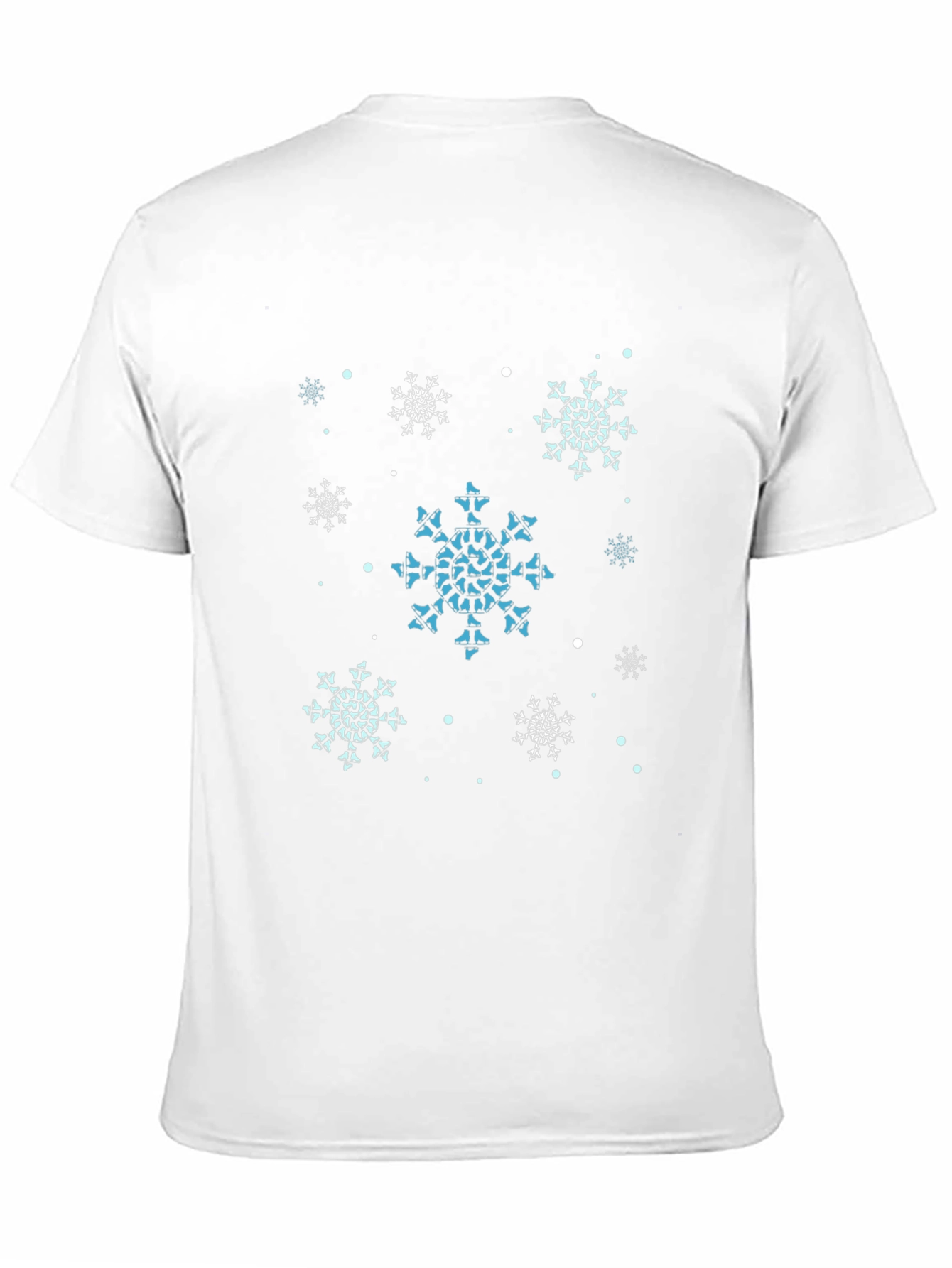 Snowflake Pattern Black T-Shirt