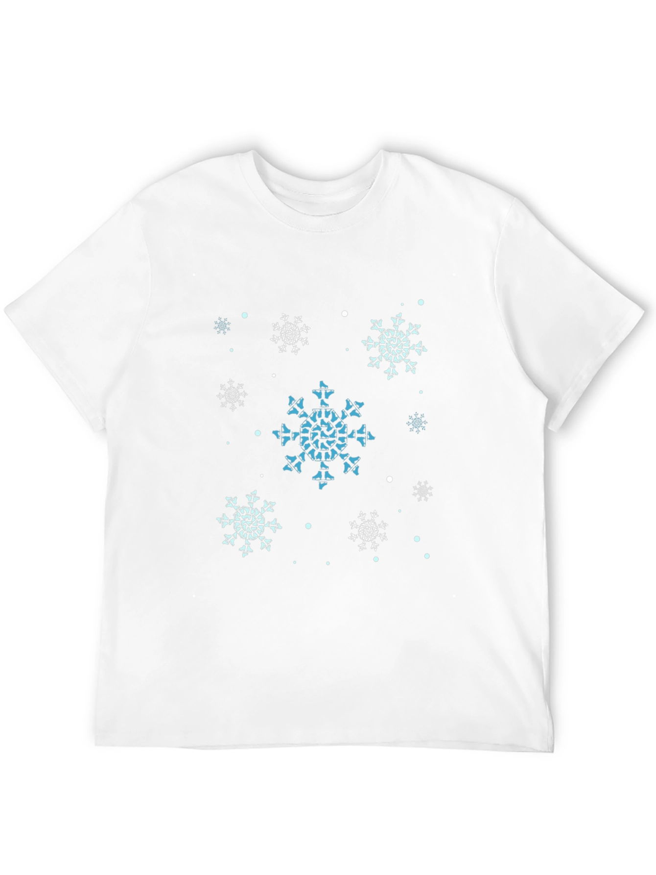 Snowflake Pattern Black T-Shirt
