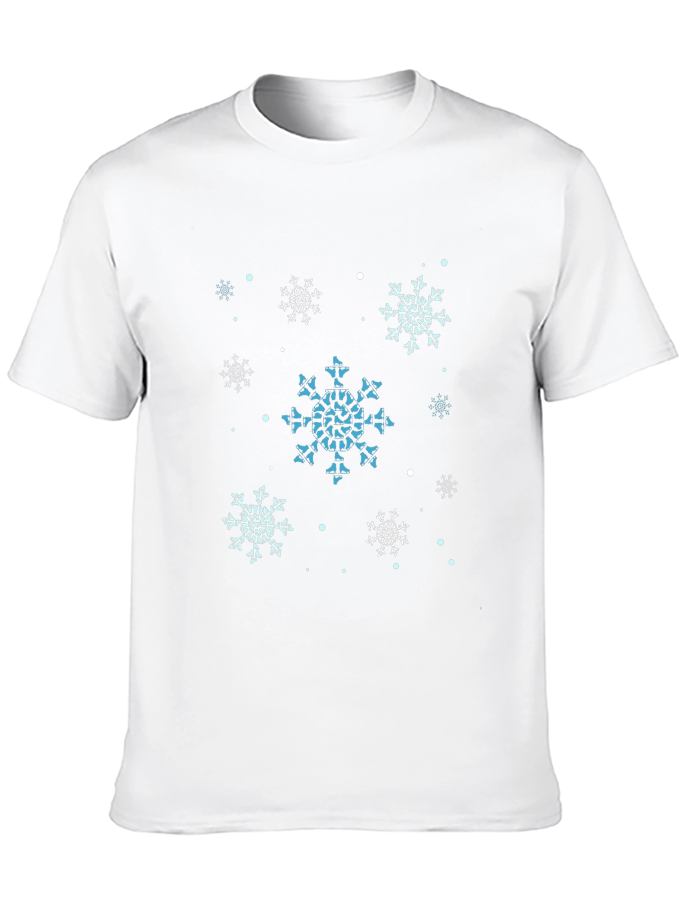 Snowflake Pattern Black T-Shirt
