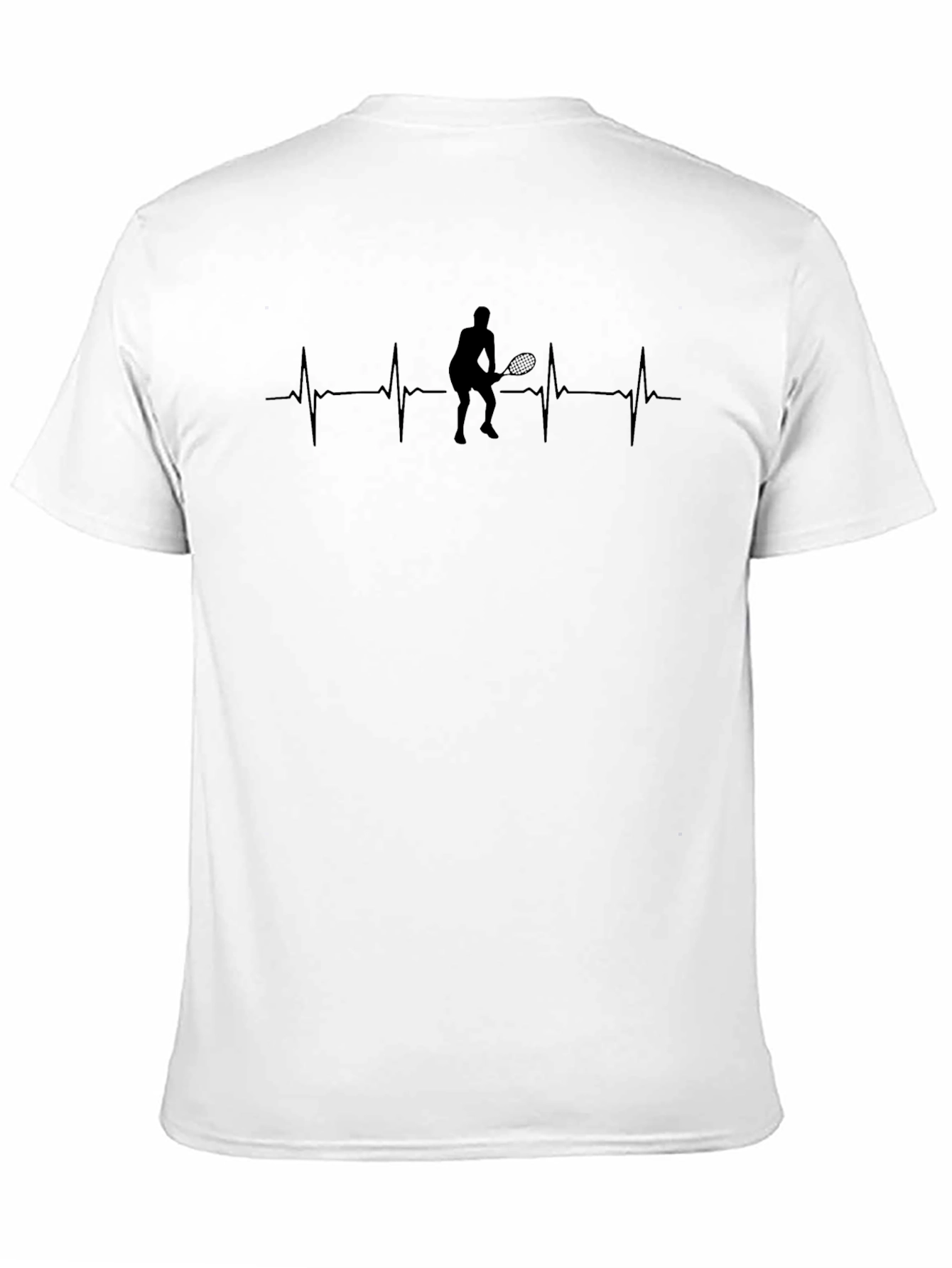 Tennis Heartbeat Graphic T-Shirt - Black
