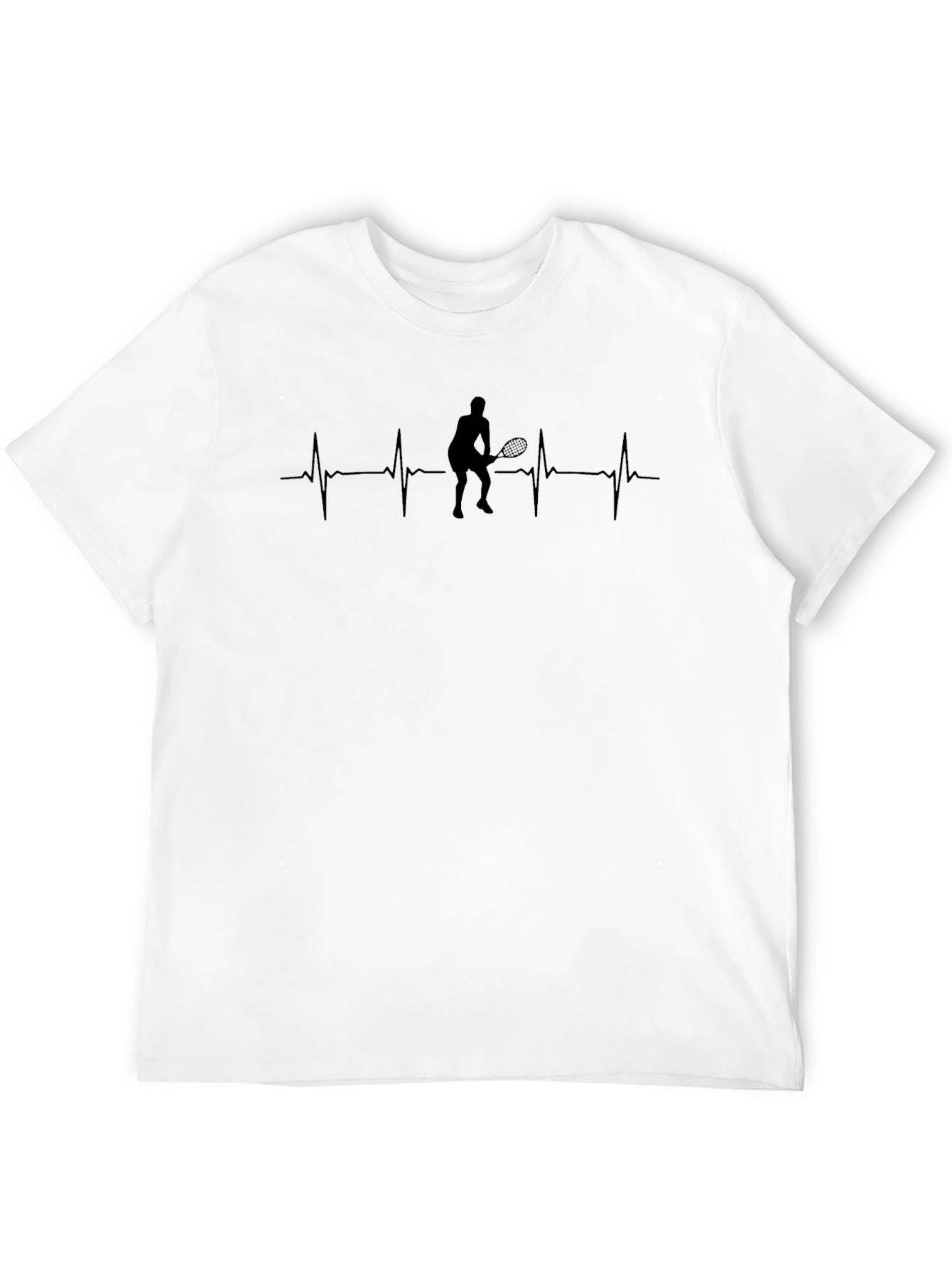 Tennis Heartbeat Graphic T-Shirt - Black