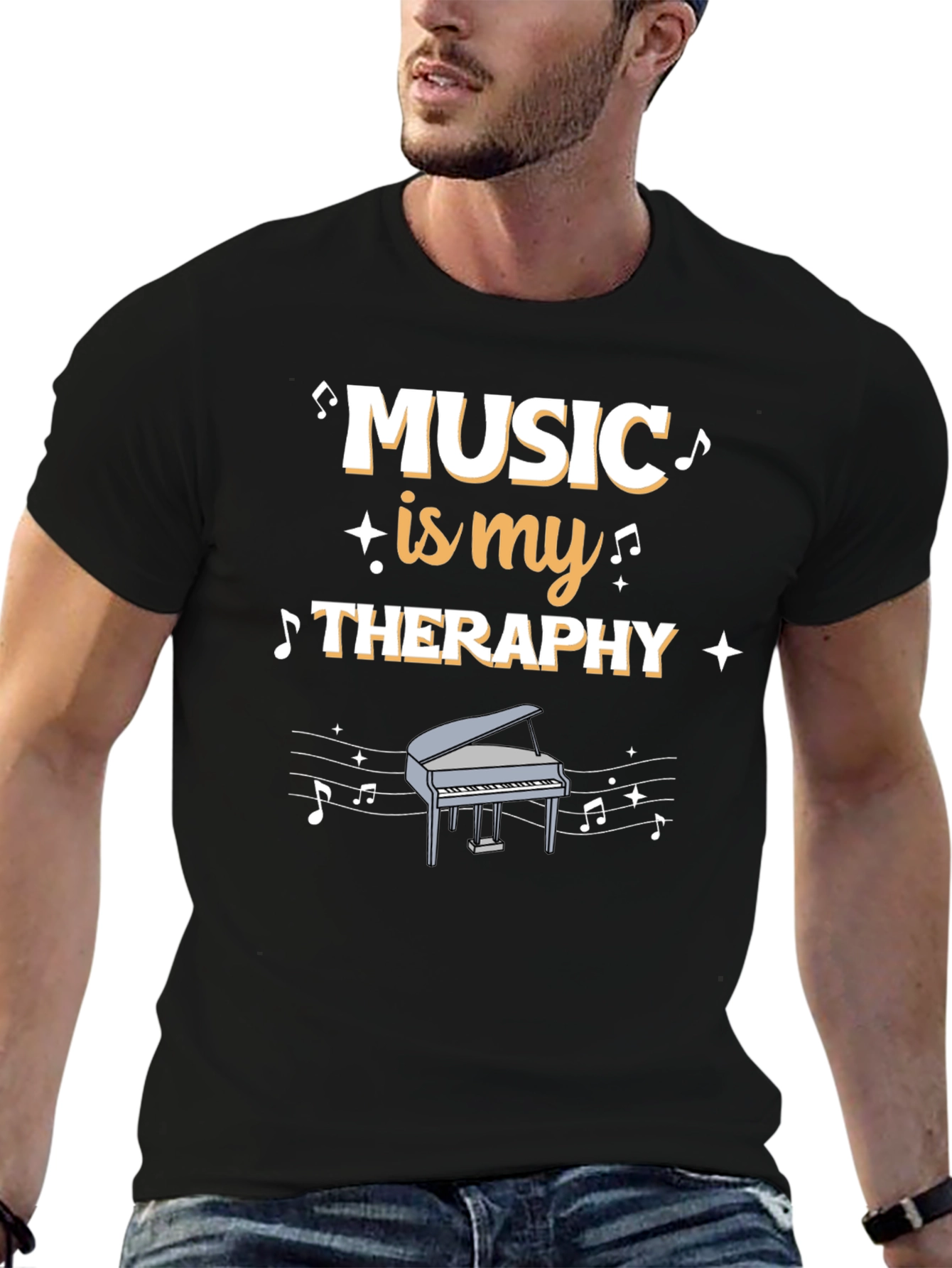 Music is My Therapy Graphic T-Shirt
