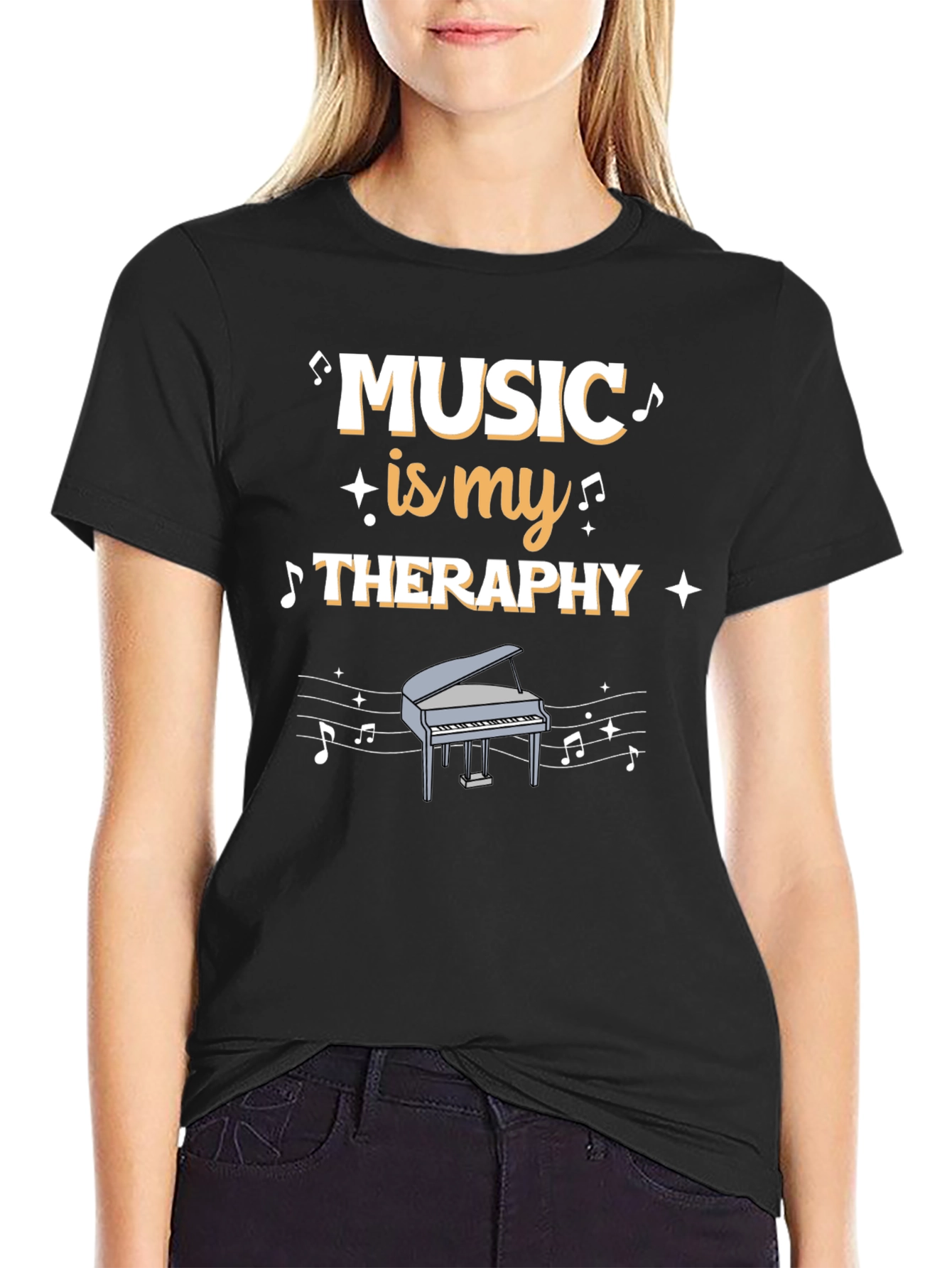 Music is My Therapy Graphic T-Shirt