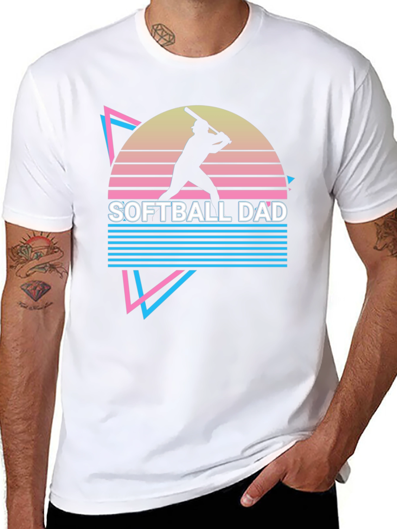 Softball Dad Retro Graphic T-Shirt