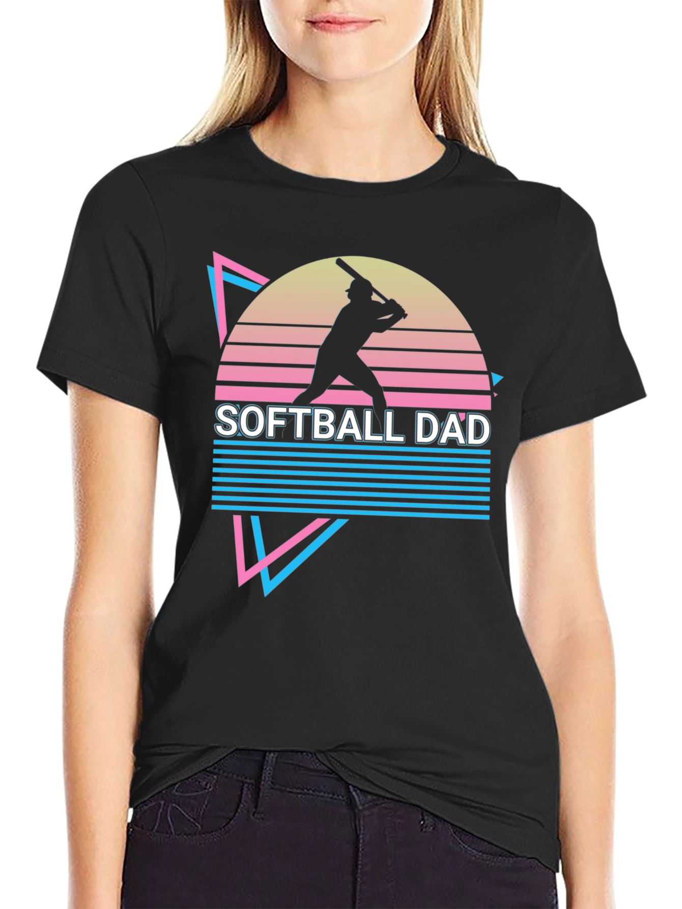 Softball Dad Retro Graphic T-Shirt