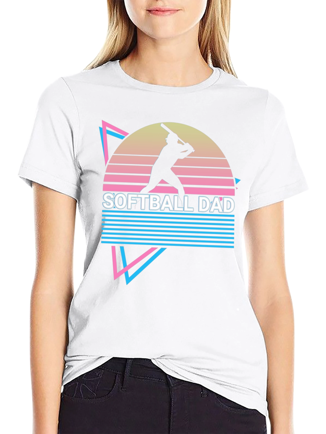 Softball Dad Retro Graphic T-Shirt