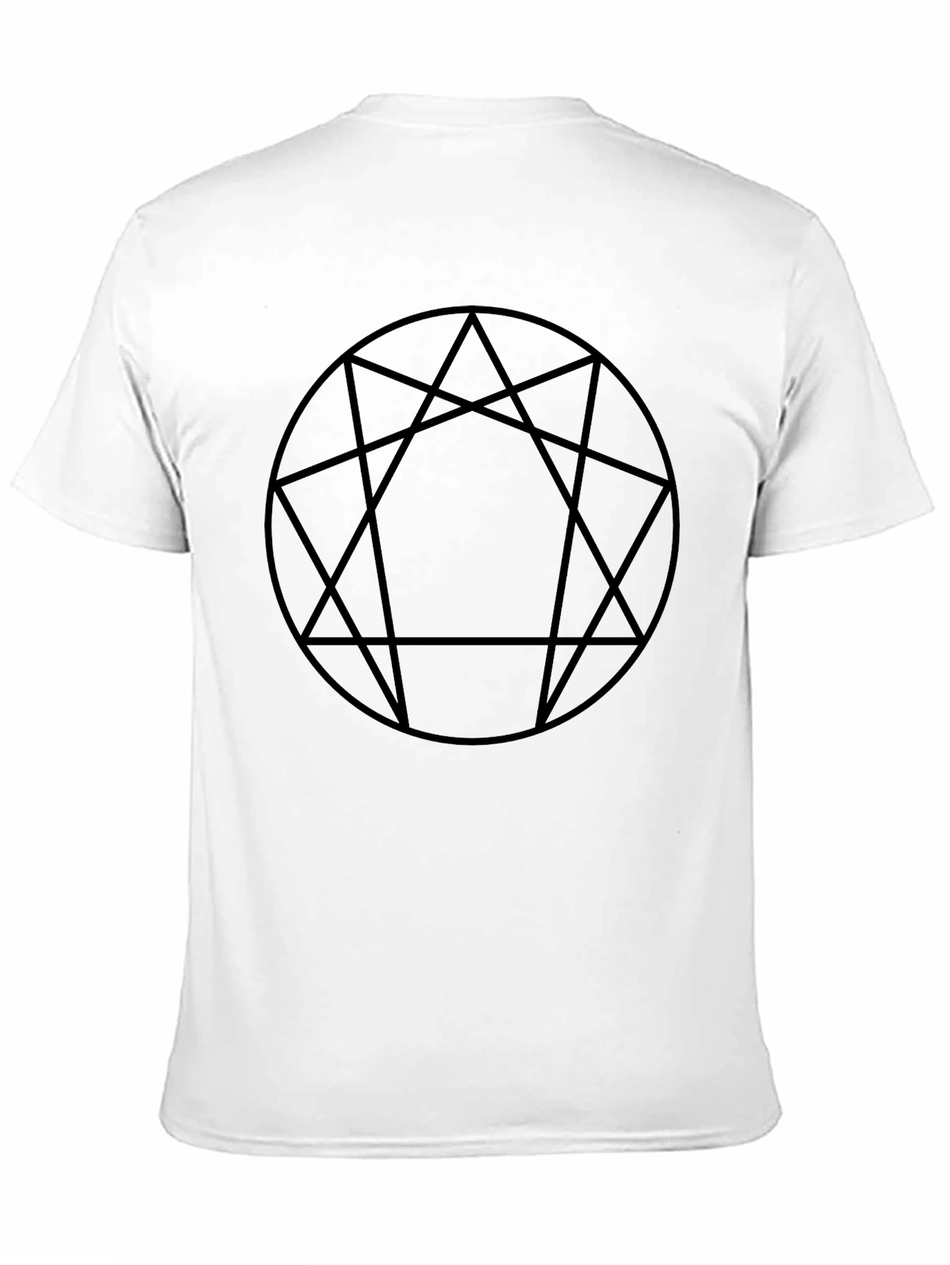 Enneagram Black T-Shirt - Geometric Style