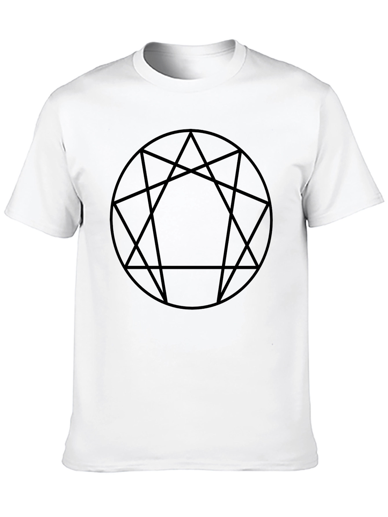 Enneagram Black T-Shirt - Geometric Style