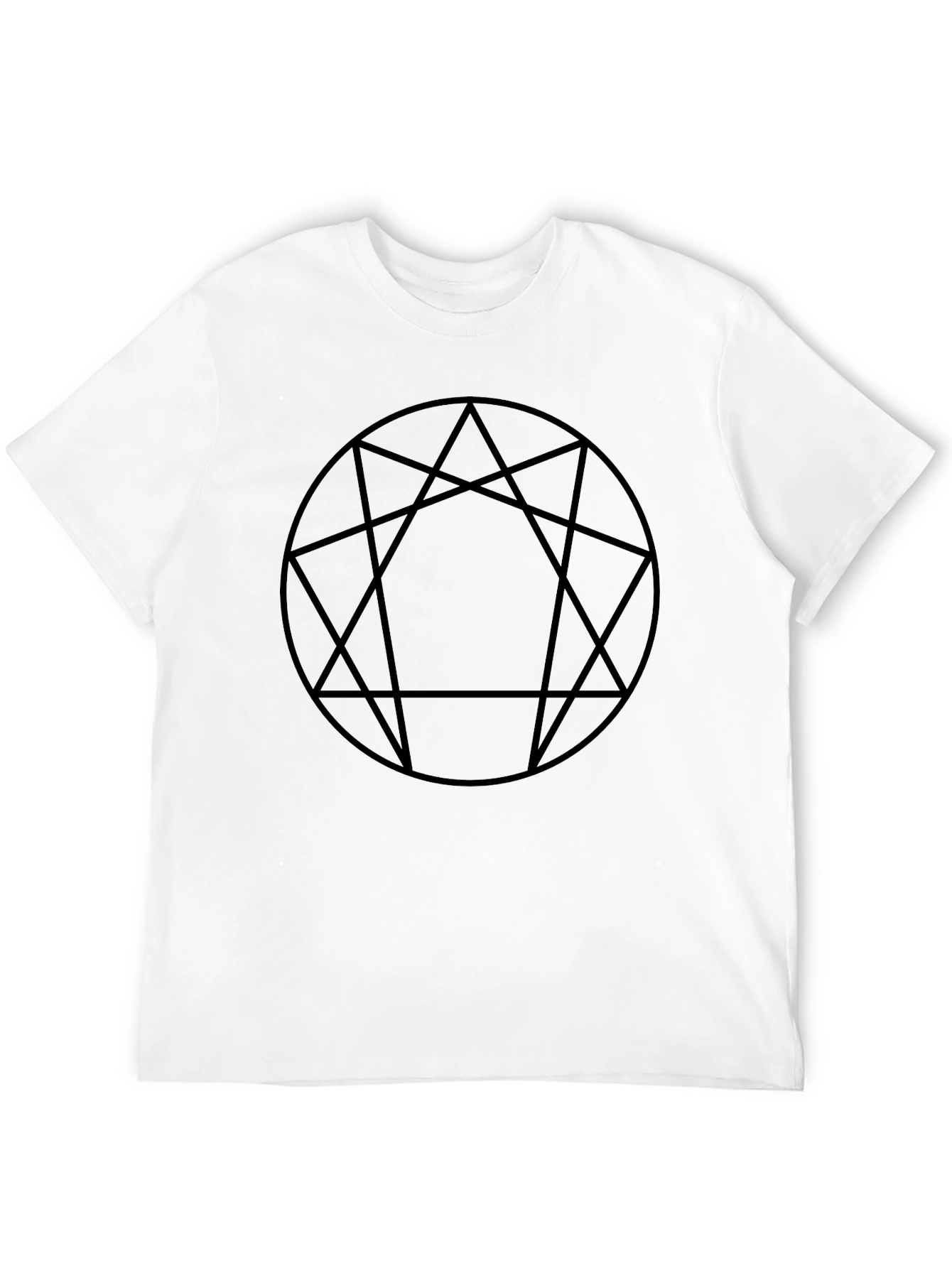 Enneagram Black T-Shirt - Geometric Style