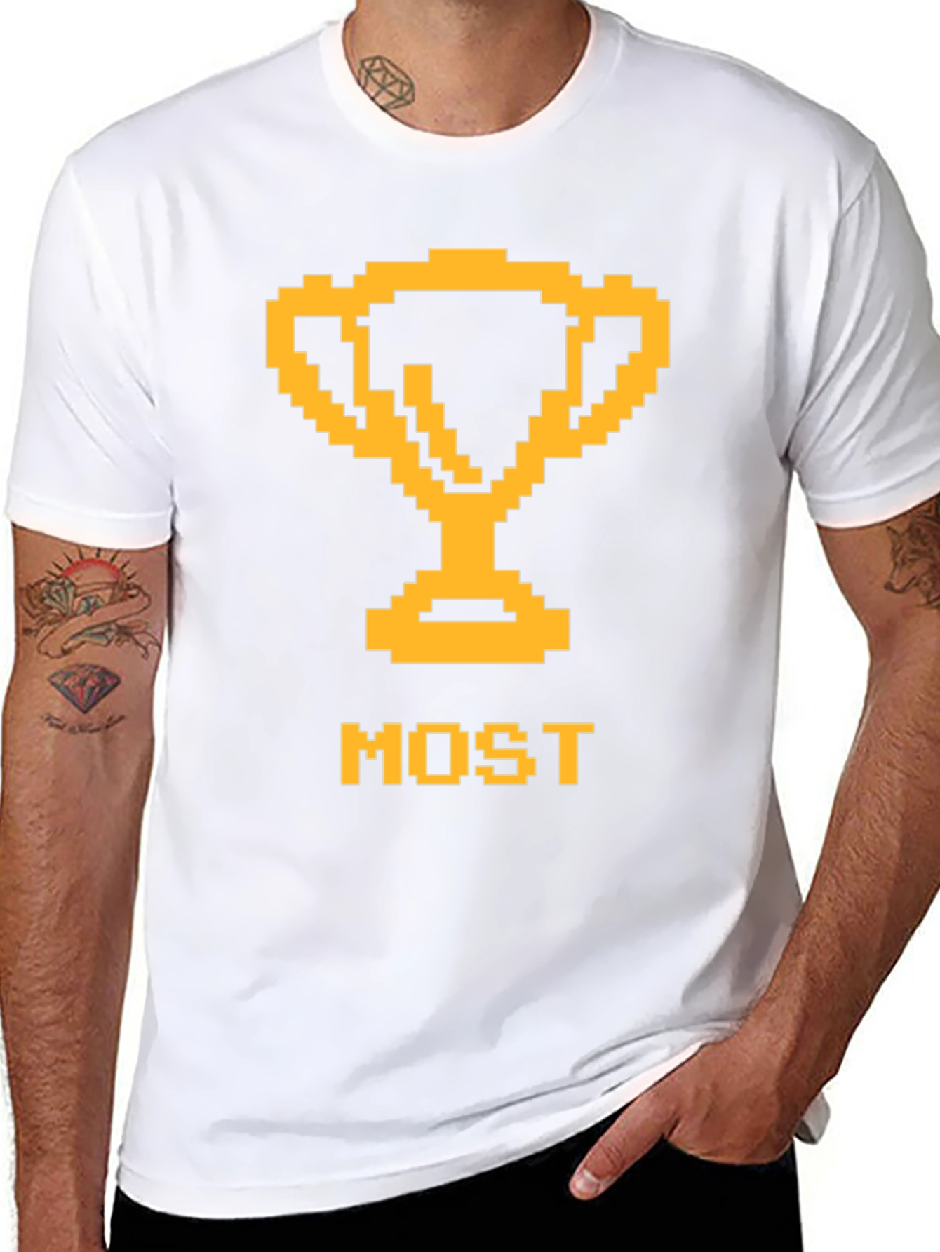 Pixelated Trophy Graphic Tee - Most Design