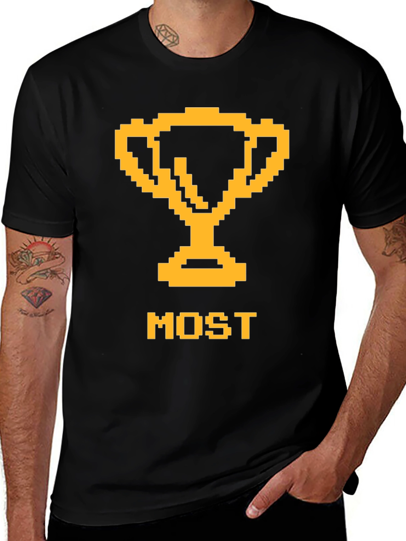 Pixelated Trophy Graphic Tee - Most Design
