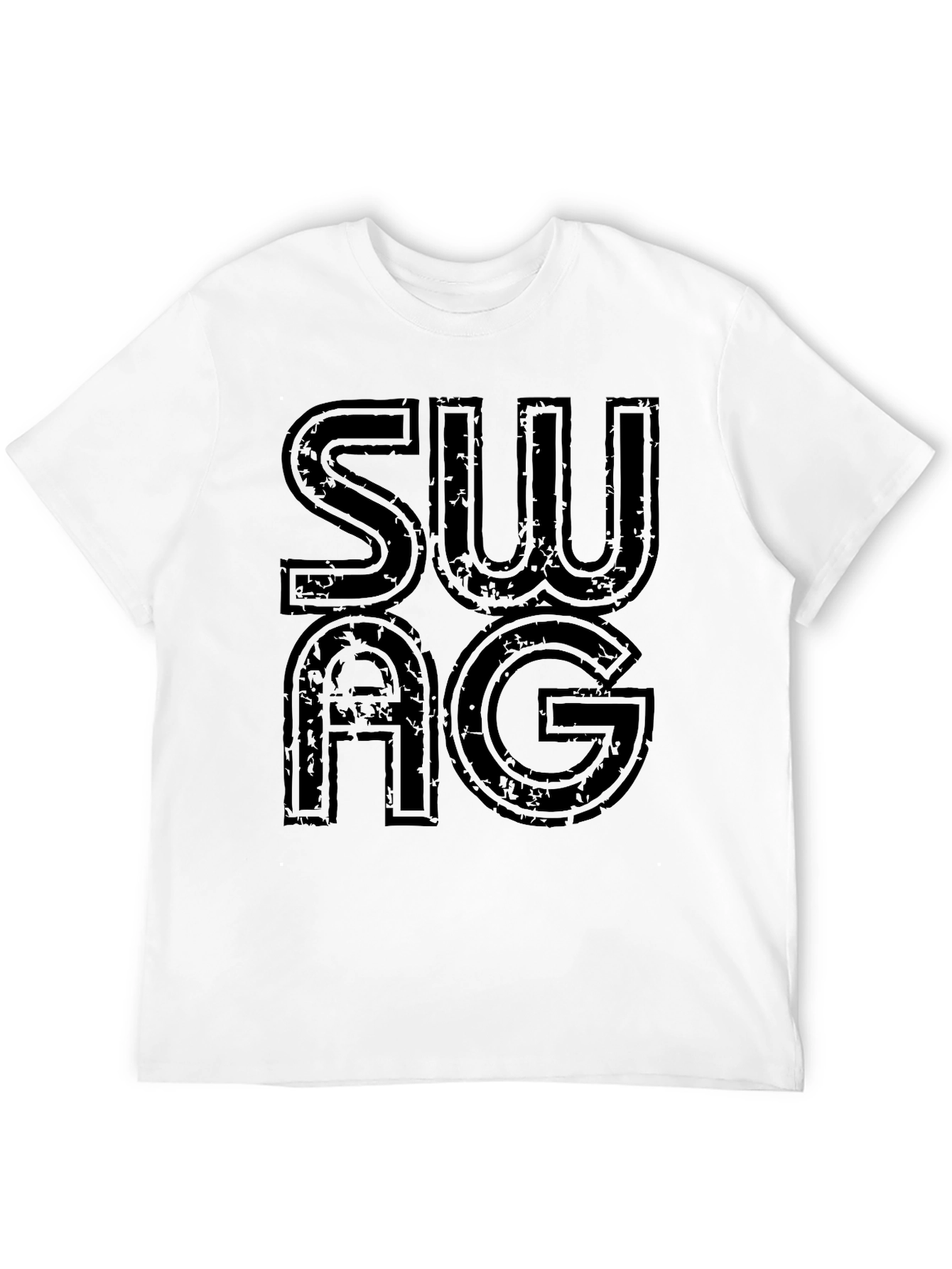 Mens Black SWAG Graphic Print T-Shirt