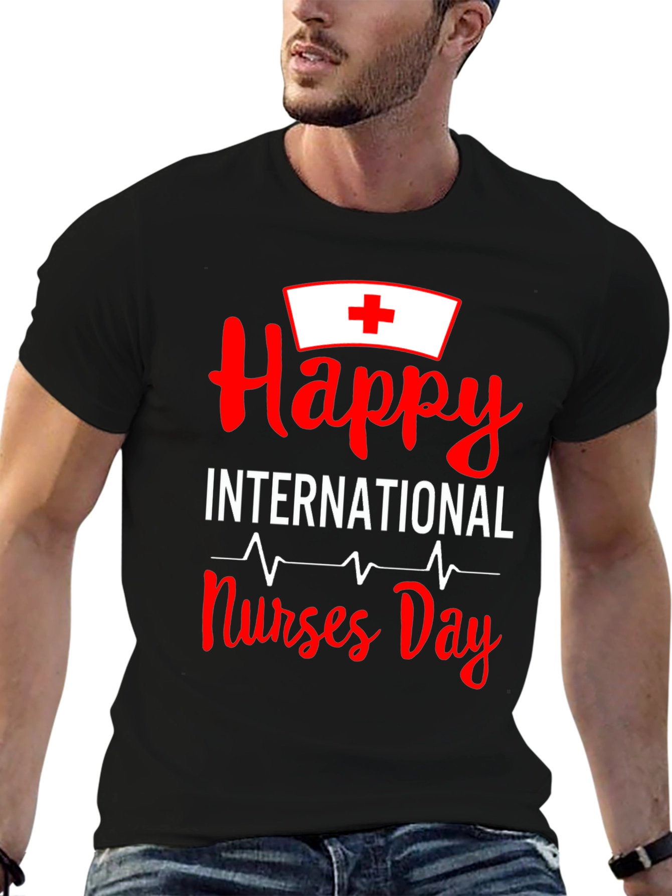 Happy International Nurses Day Black T-Shirt