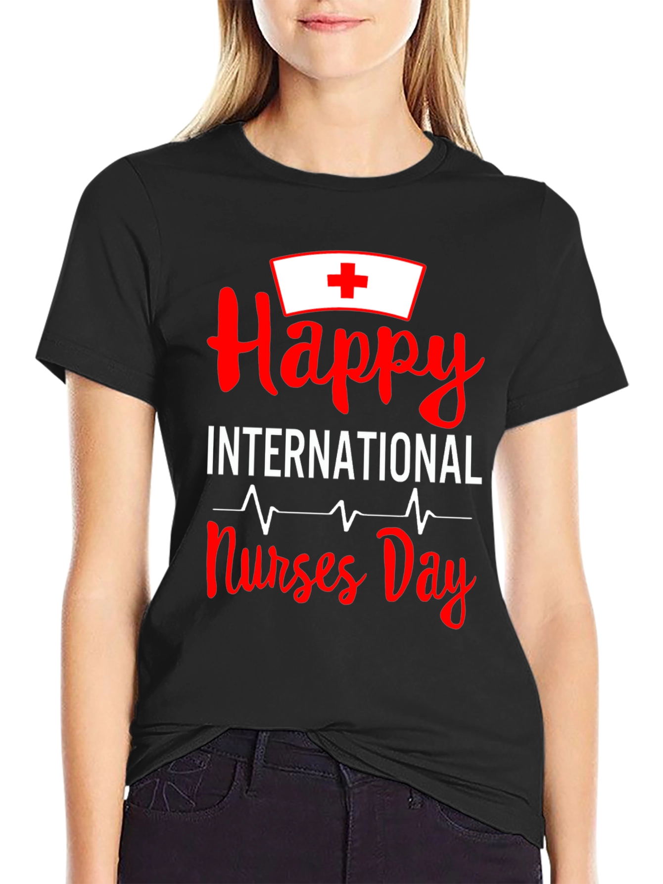Happy International Nurses Day Black T-Shirt